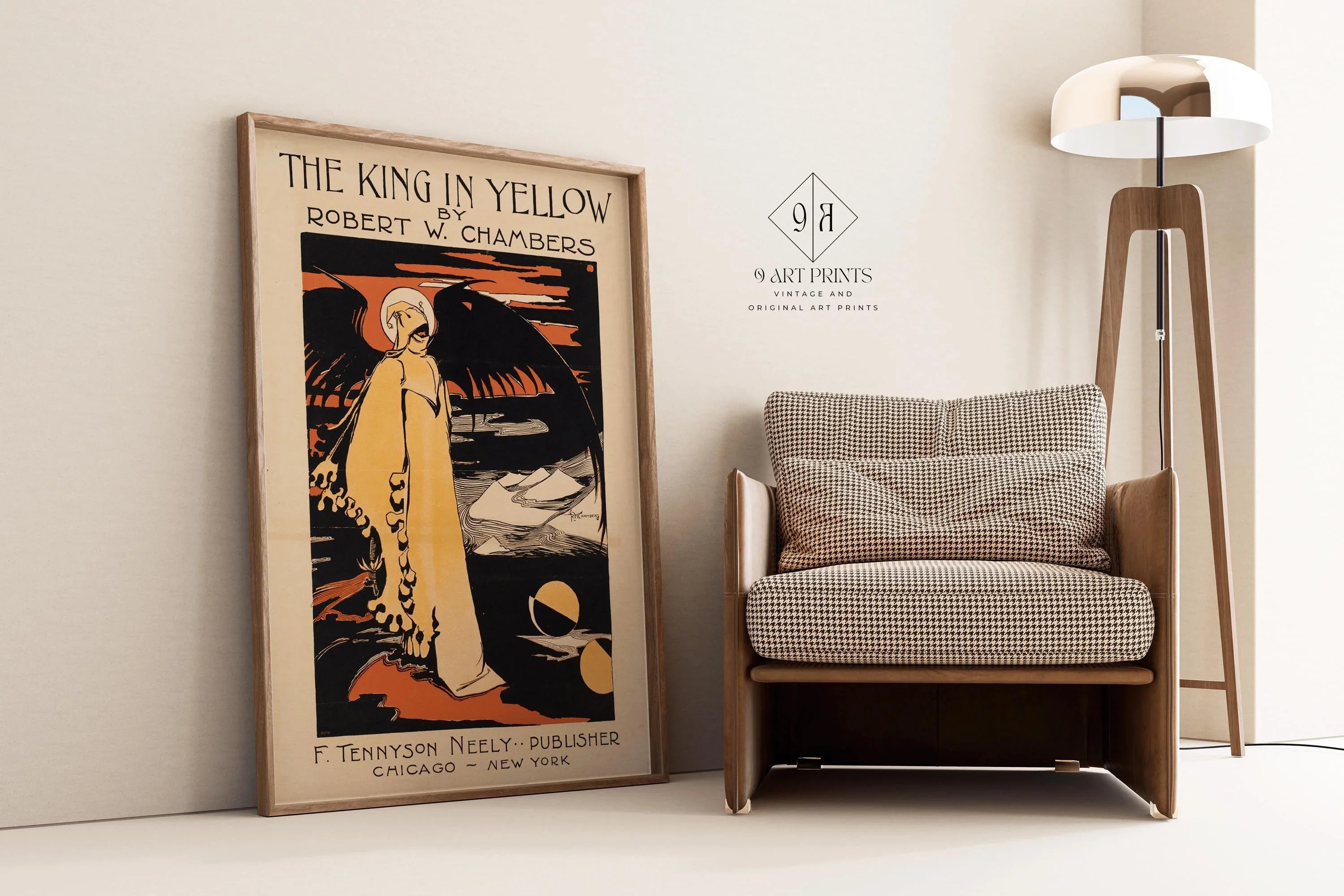 The King in Yellow Poster | Art Nouveau Gothic Horror Print | Vintage Book Cover | Dark Academia Wall Decor available handframed or unframed - 9ArtPrints