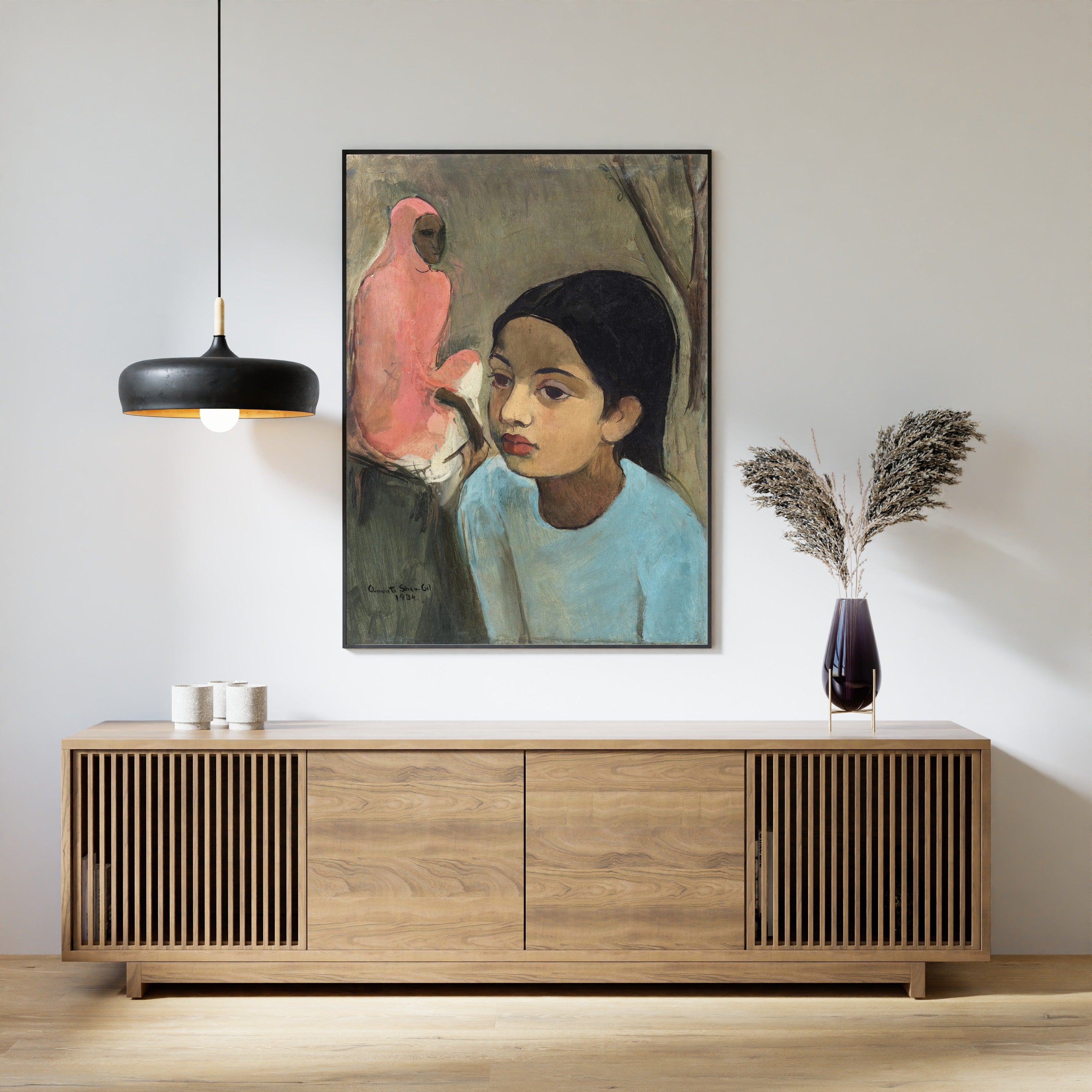 Amrita Sher-Gil — The Little Girl in Blue | Fine Art Giclée Print