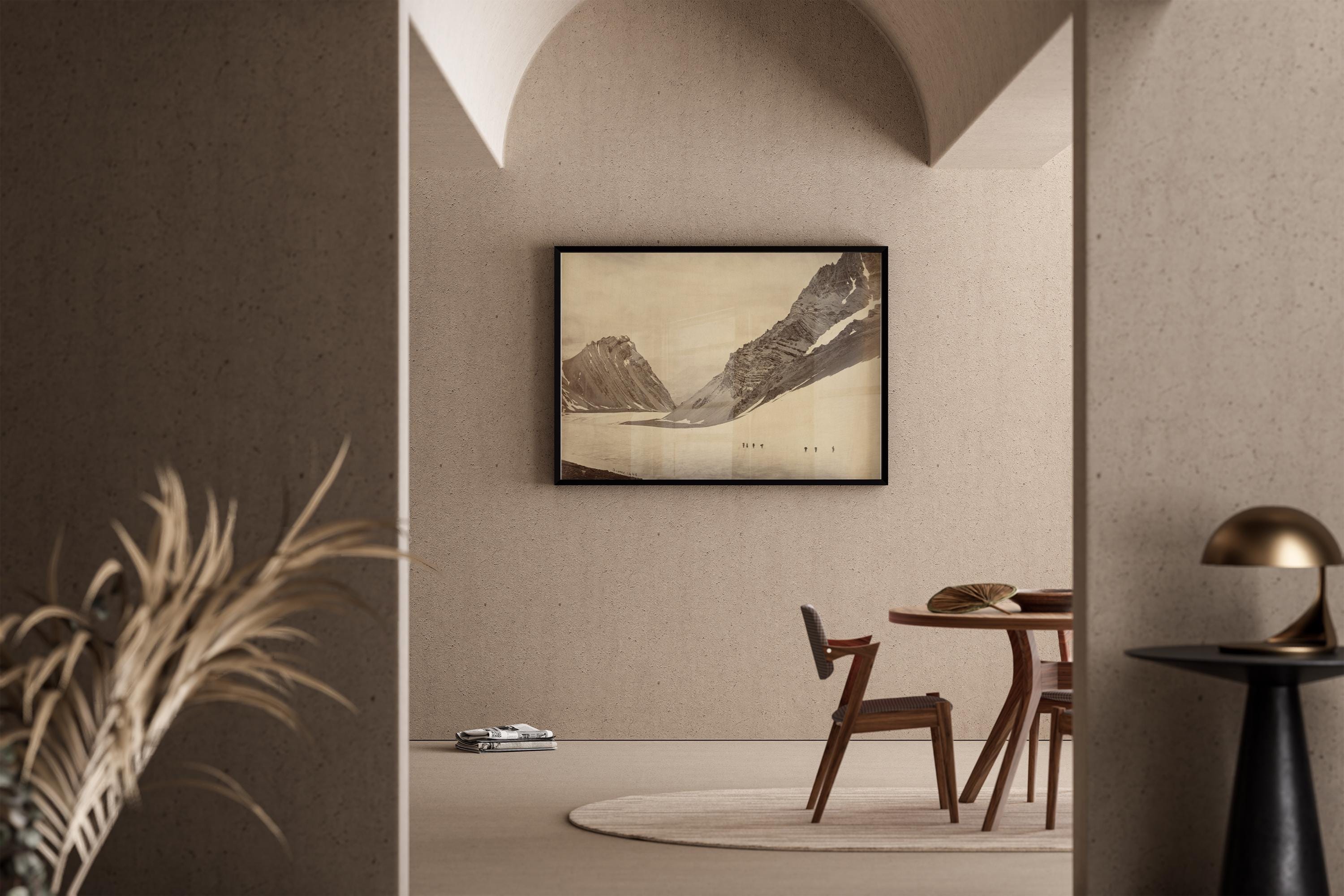 The Manirung Pass : 1800's Famous Black and White Photograph - 9ArtPrints