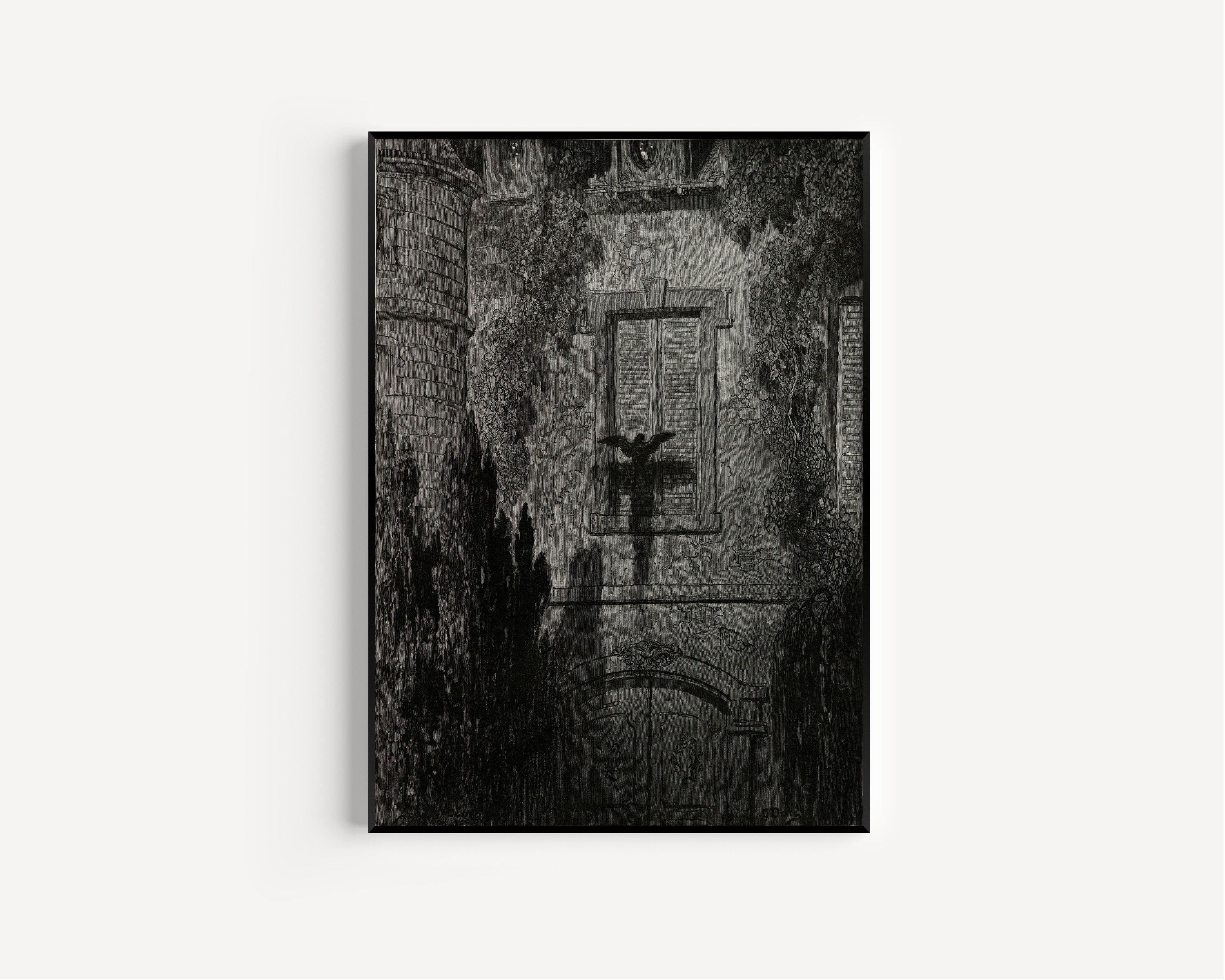 Gustave Doré — Surely that is something at my window lattice | Gothic Illustration Print