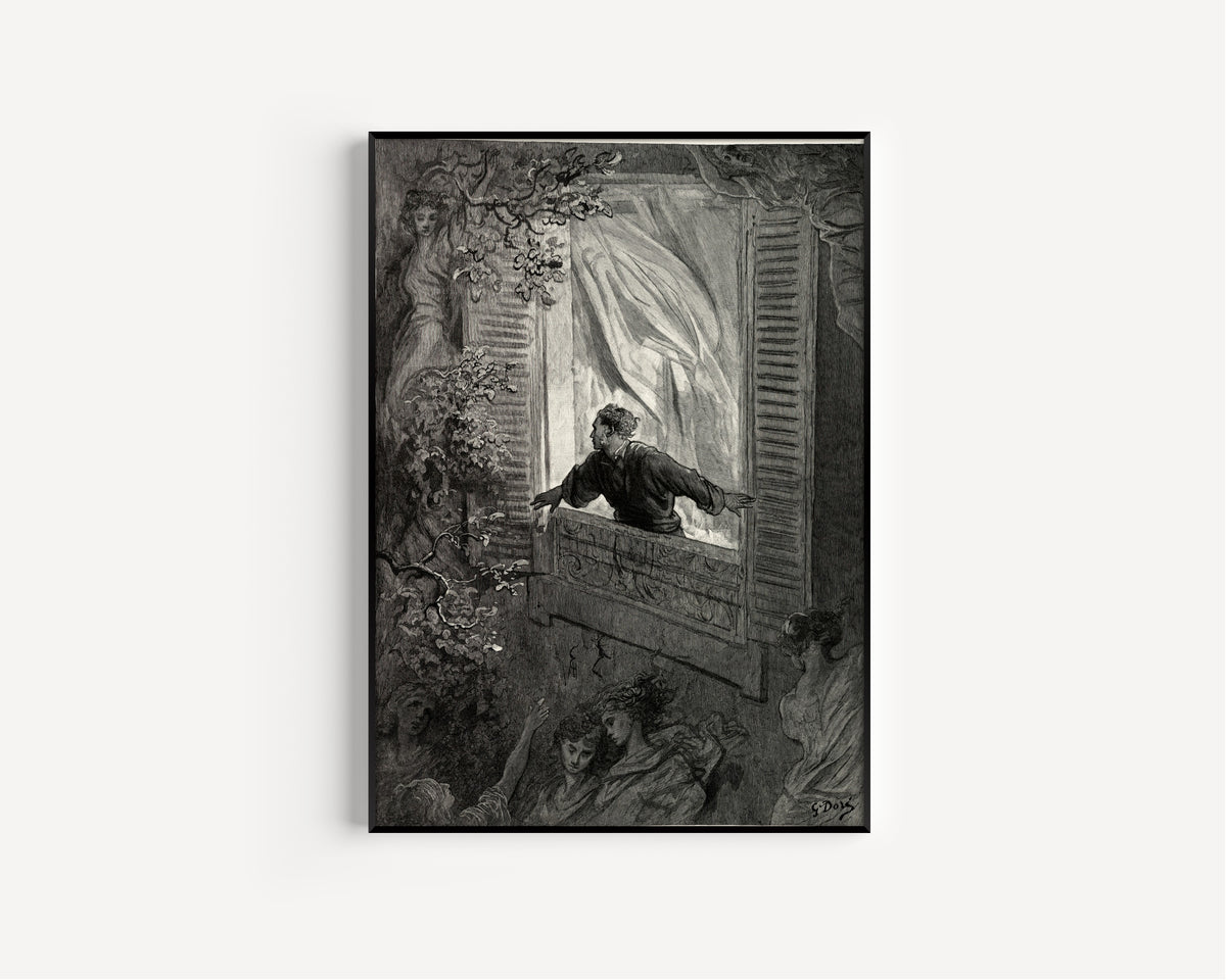 Gustave Doré — Open here I flung the shutter | Gothic Illustration Print