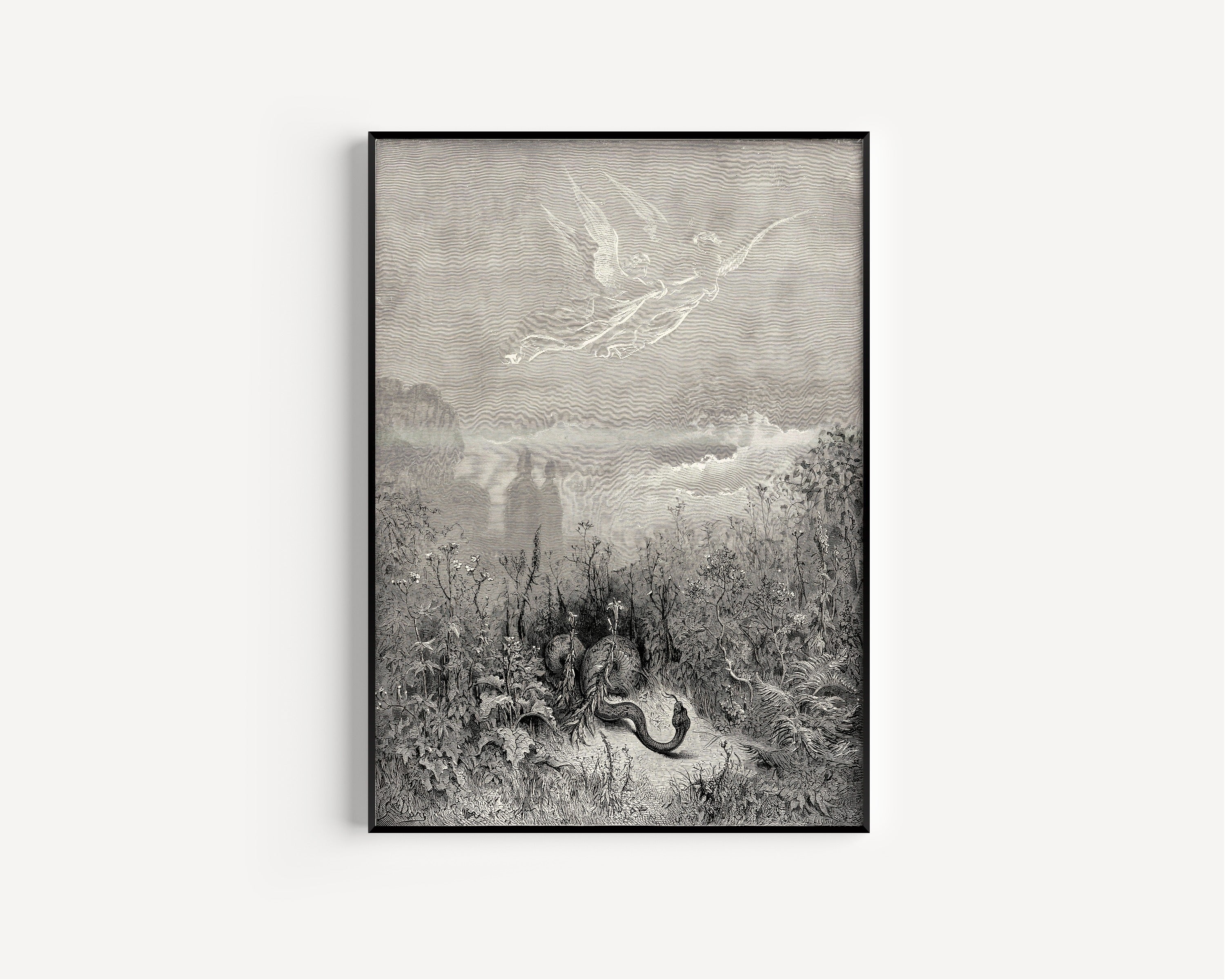 Gustave Doré — Purgatorio, Canto VIII: The Serpent Fled | Dante Illustration Print