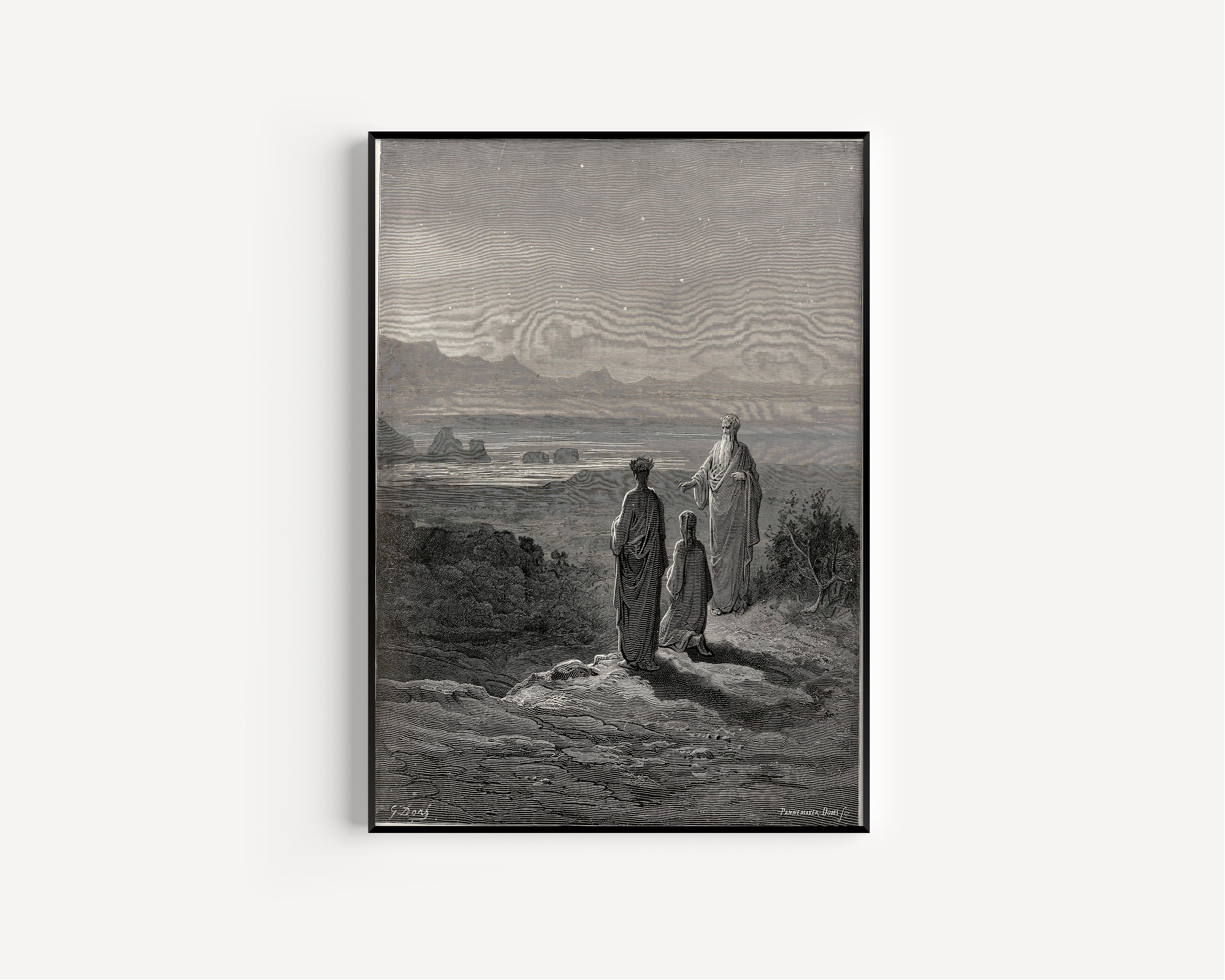 Gustave Doré — Purgatorio, Canto I: Cato on the Shore | Dante Illustration Print