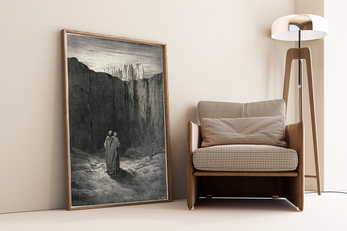 Gustave Doré — Purgatorio, Canto III: Virgil Explores the Pathway | Dante Illustration Print