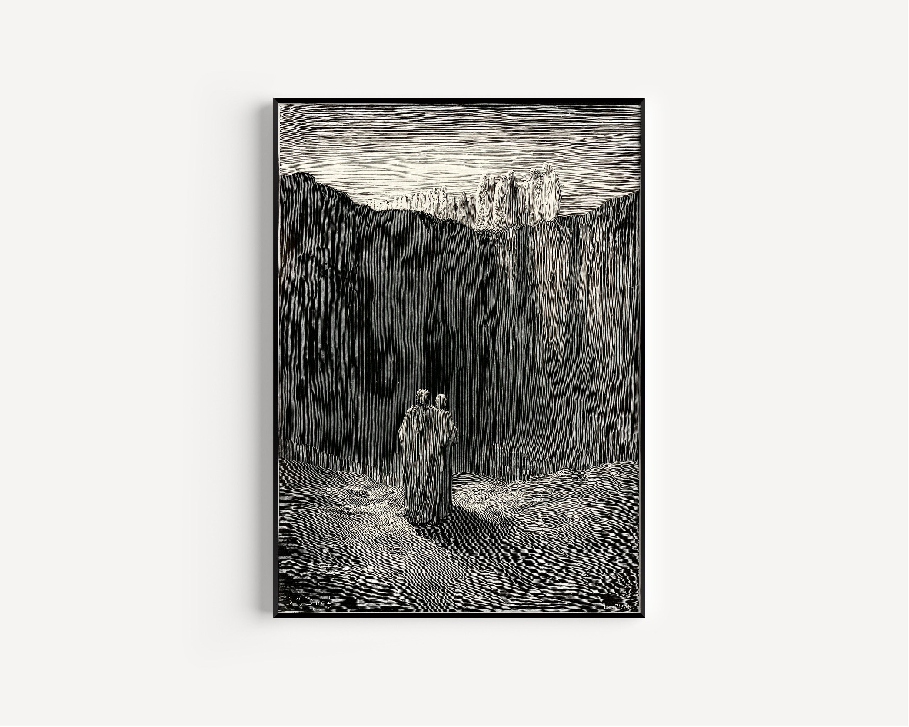 Gustave Doré — Purgatorio, Canto III: Virgil Explores the Pathway | Dante Illustration Print
