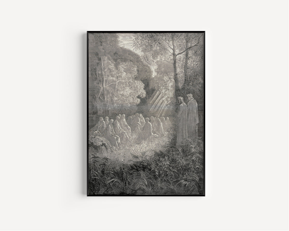 Gustave Doré — Purgatorio, Canto VII: Salve Regina in the Valley | Dante Illustration Print
