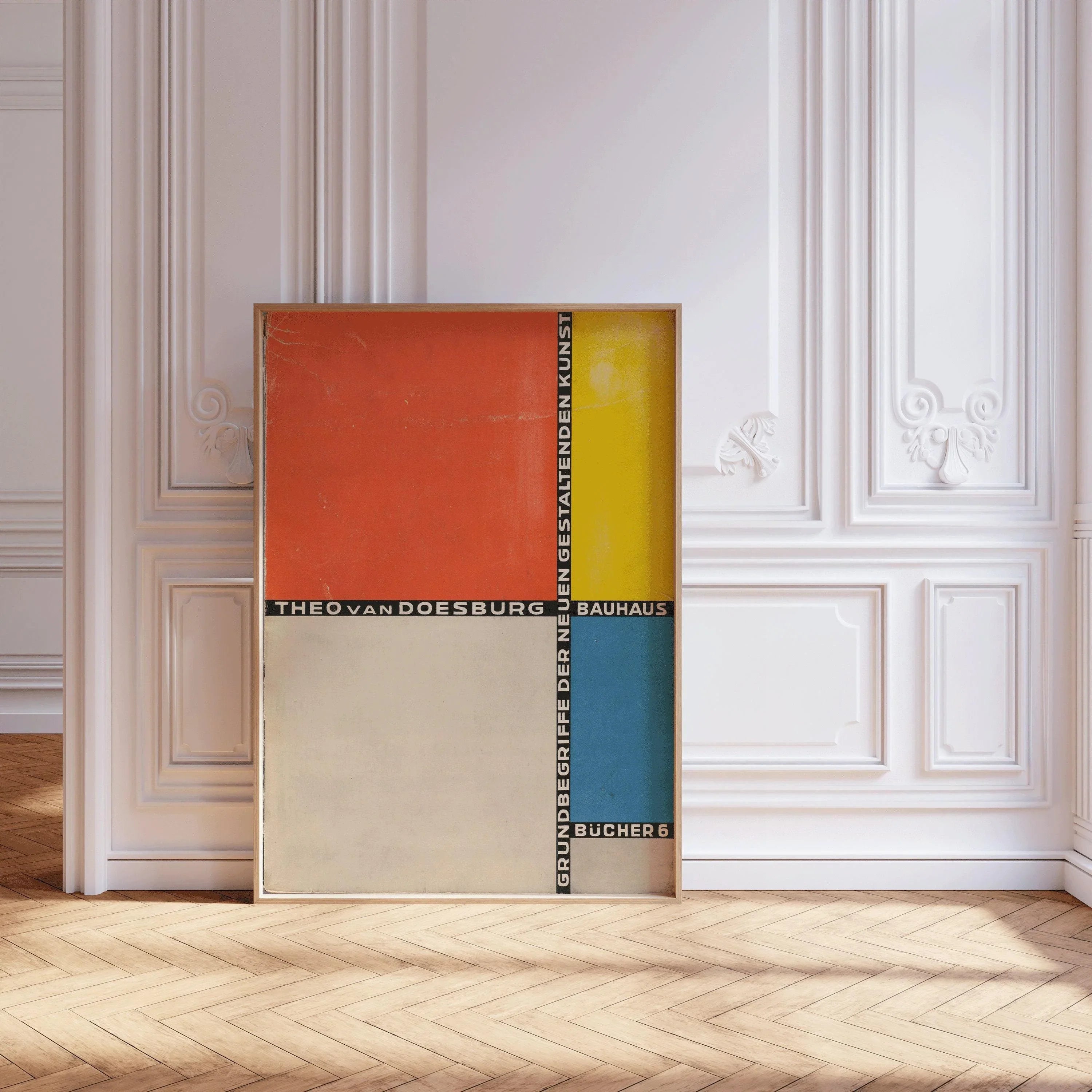 Theo Van Doesburg - Bauhaus Bucher PRINT | Vintage Colorful Mid - Century Modern Poster