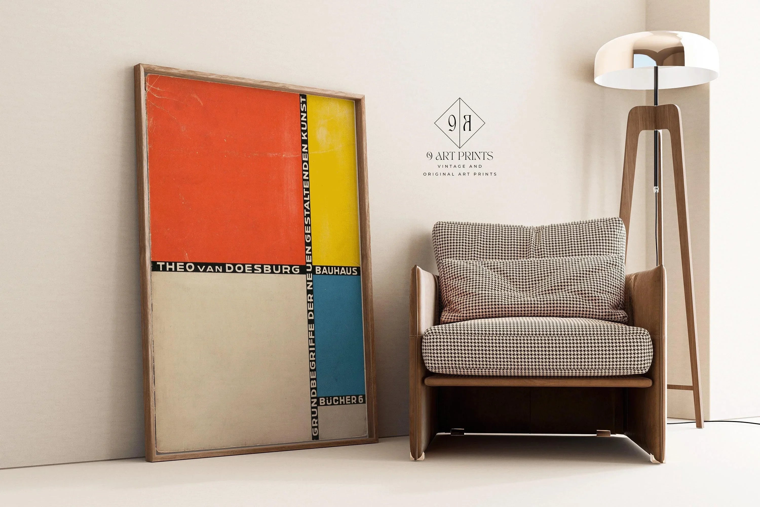 Theo Van Doesburg - Bauhaus Bucher PRINT | Vintage Colorful Mid - Century Modern Poster