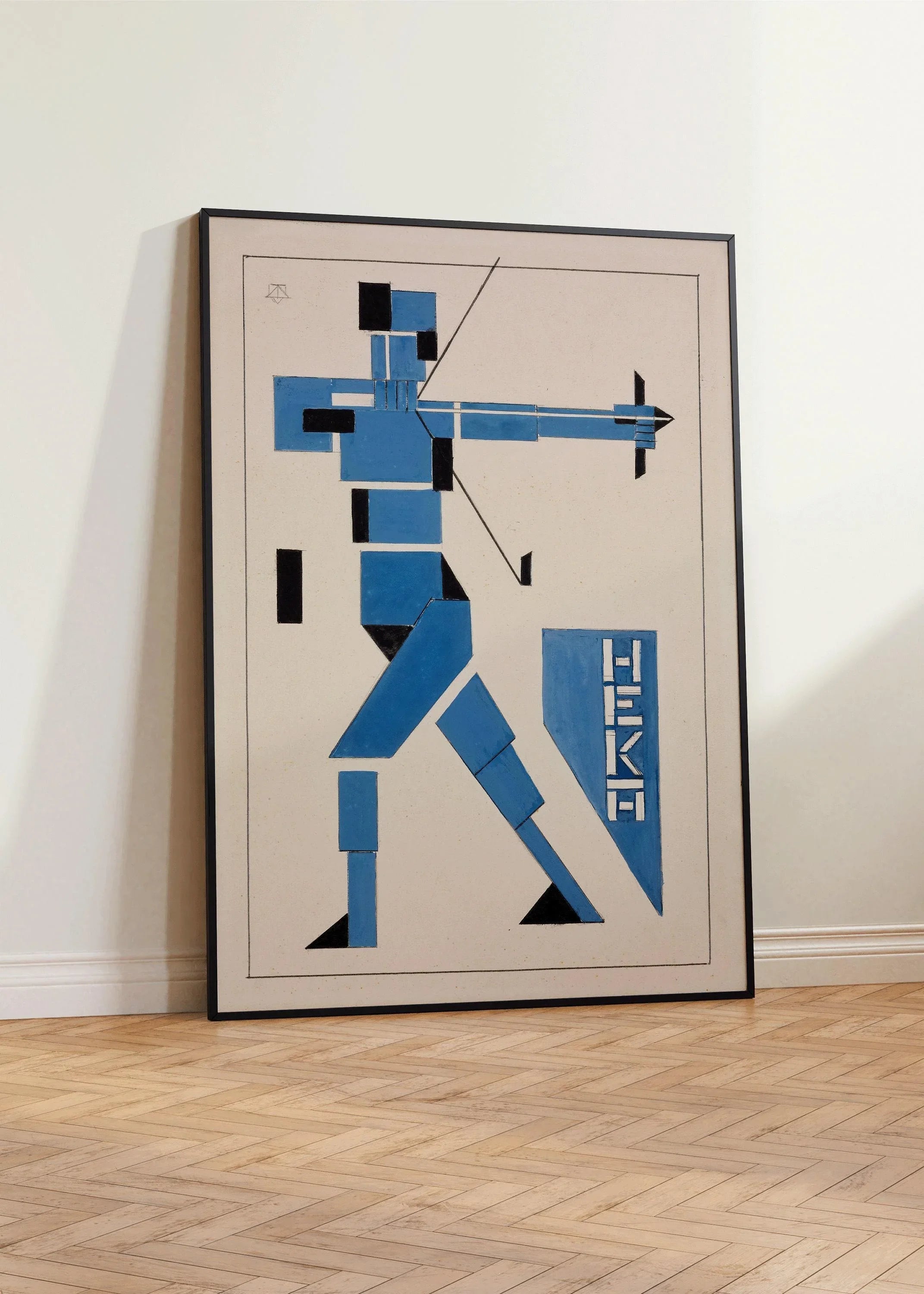 Theo van Doesburg Bauhaus Vintage Poster in Blue - Heka PRINT | Mid - Century Modern Art Print