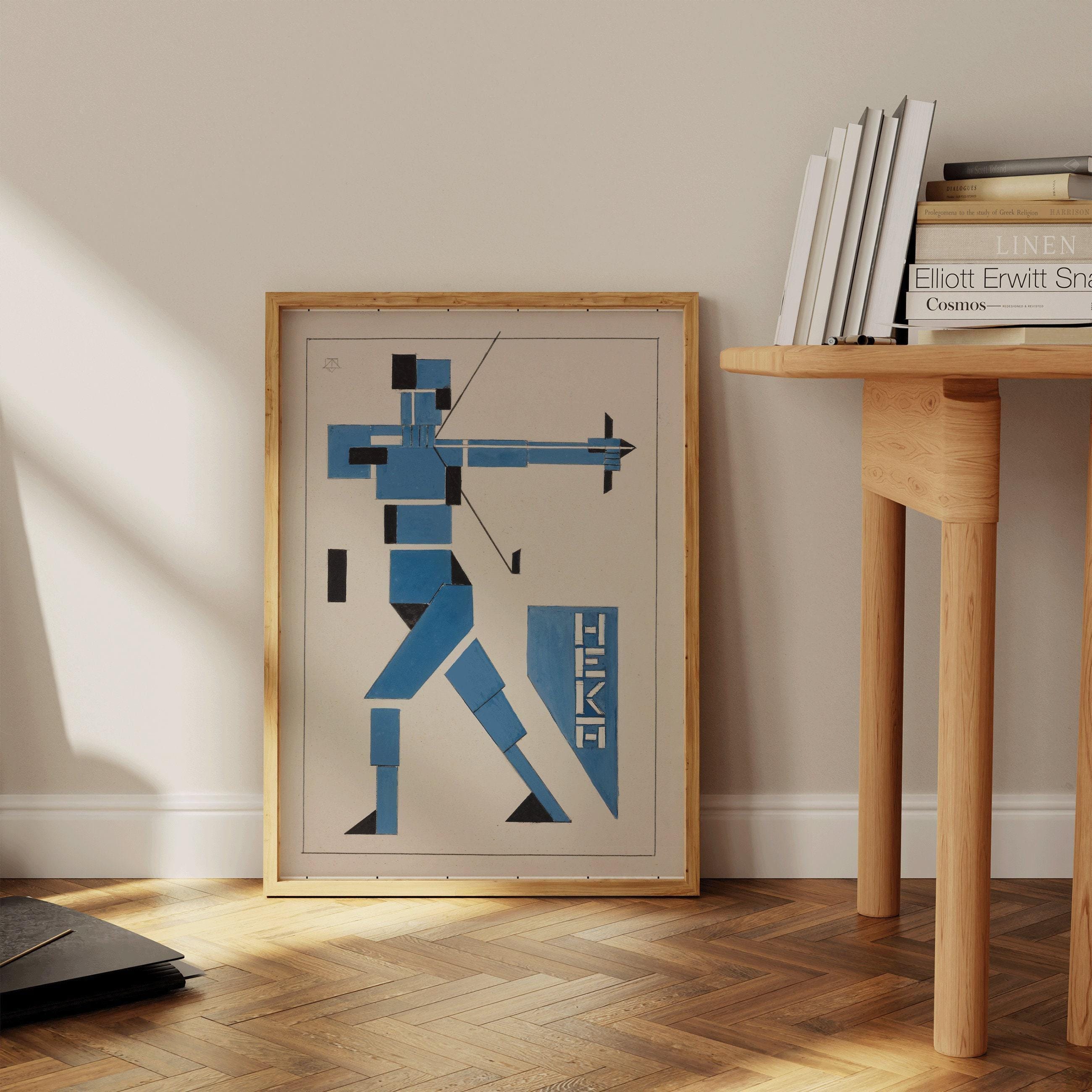 Theo van Doesburg Bauhaus Vintage Poster in Blue - Heka PRINT | Mid - Century Modern Art Print