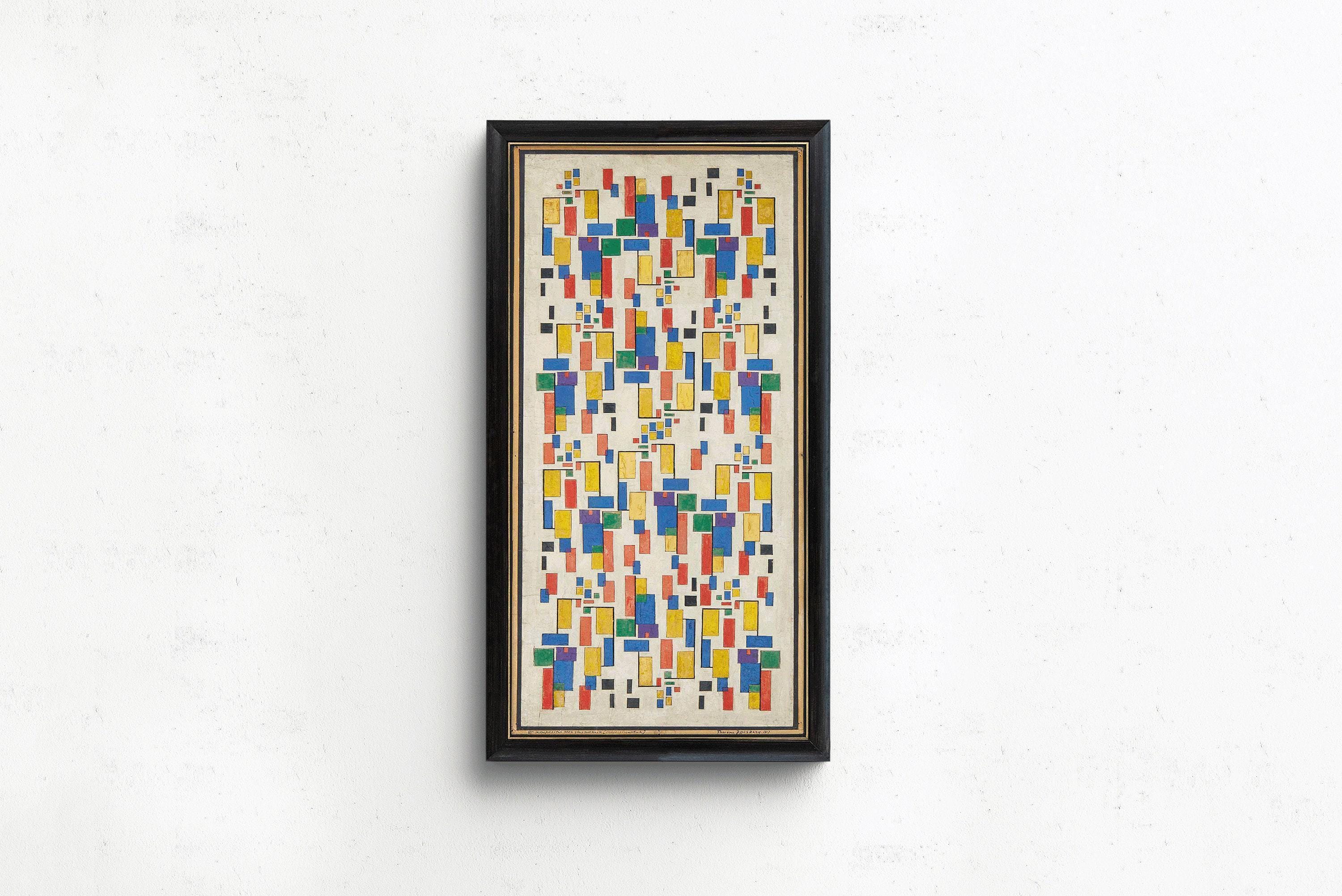 Theo van Doesburg - Colour Design for Chimney Piece PRINT | Vintage Mid - century Modern Abstract Art available framed 2x1 - 9ArtPrints