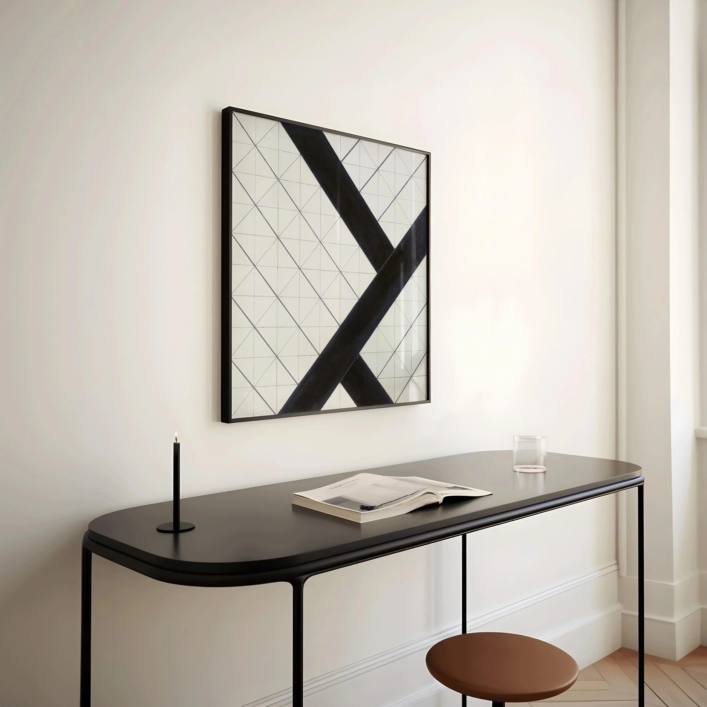 Theo van Doesburg - Counter - Composition Six PRINT | Bauhaus Mid - century Modern Art in Black and White (available framed) 1x1 - 9ArtPrints