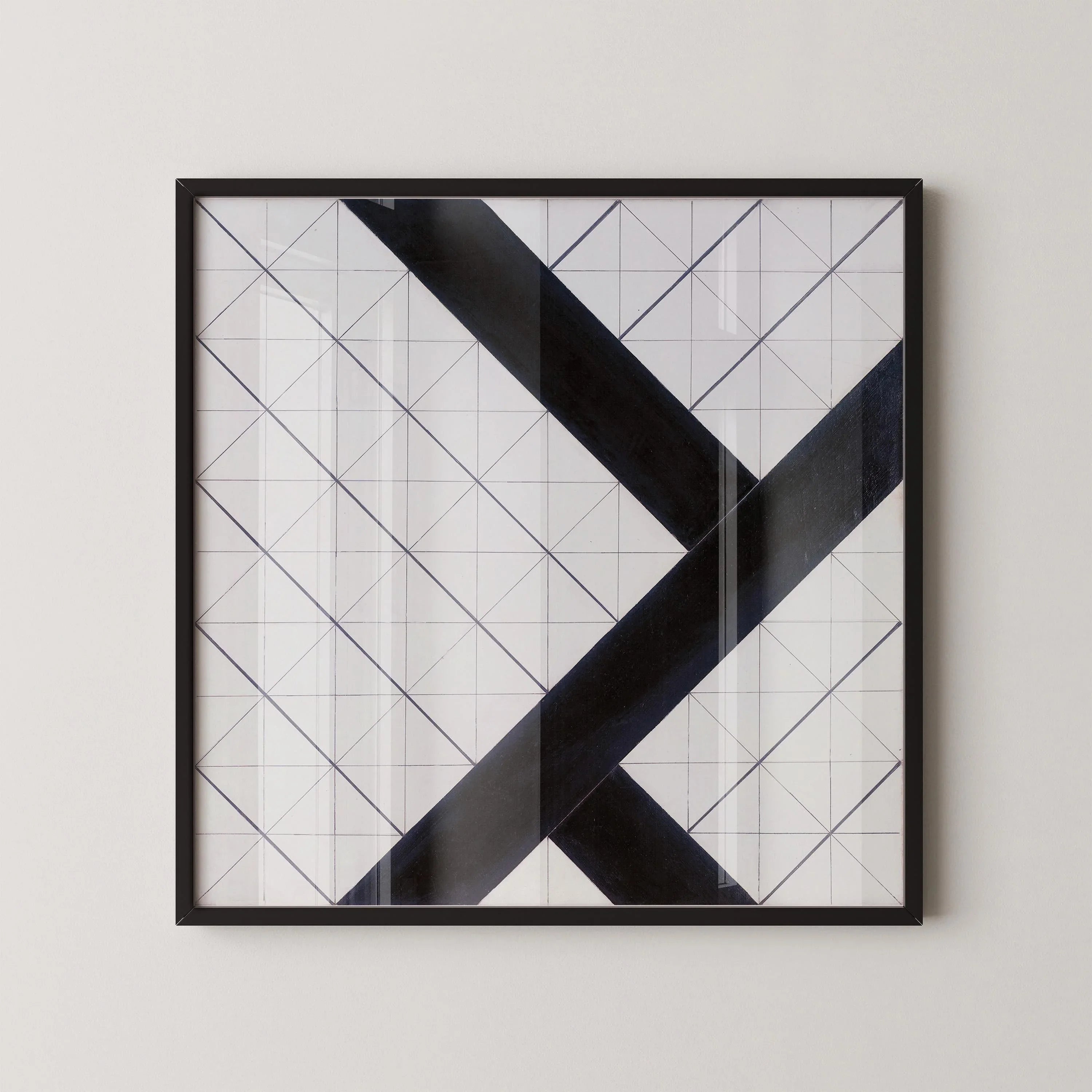 Theo van Doesburg - Counter - Composition Six PRINT | Bauhaus Mid - century Modern Art in Black and White (available framed) 1x1 - 9ArtPrints