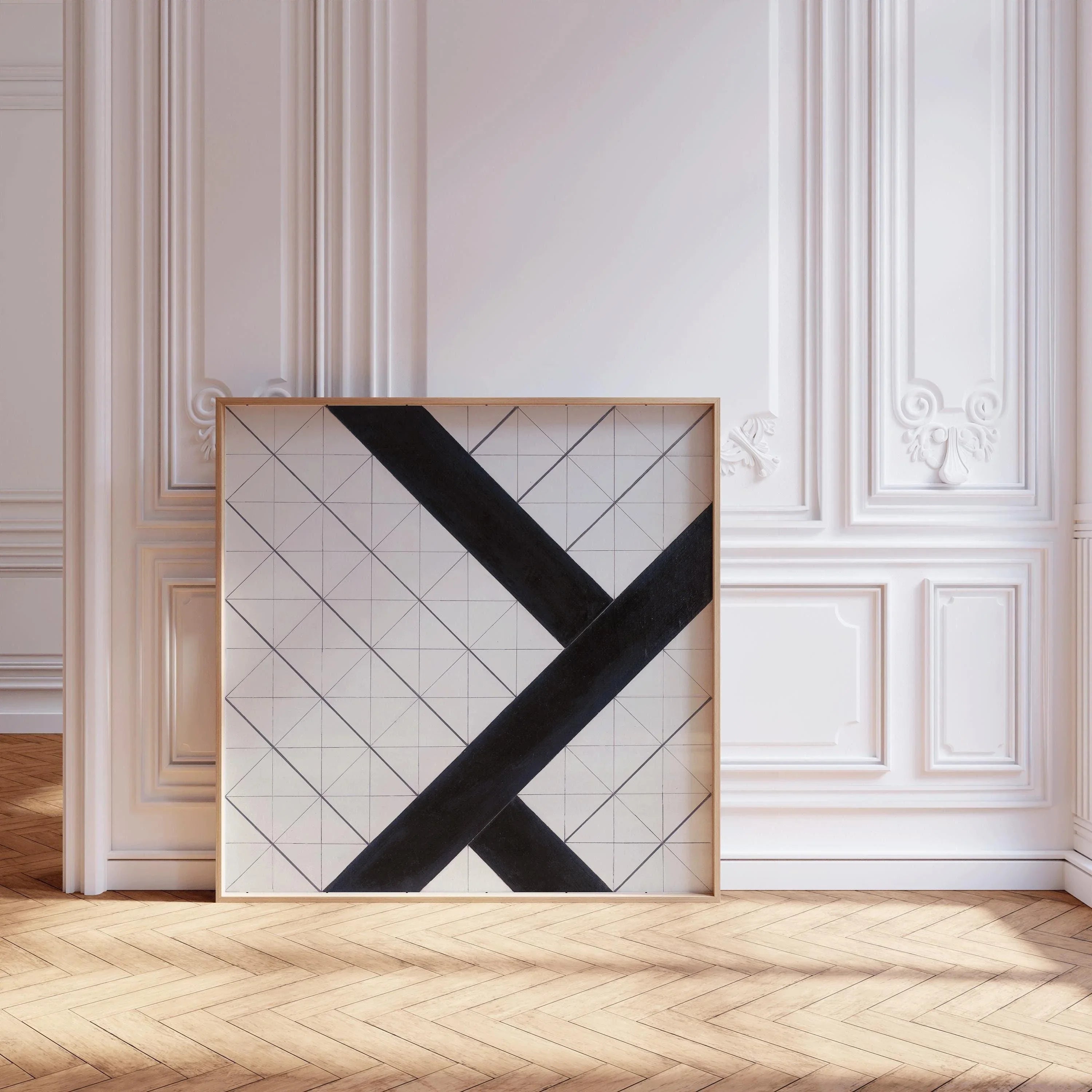 Theo van Doesburg - Counter - Composition Six PRINT | Bauhaus Mid - century Modern Art in Black and White (available framed) 1x1 - 9ArtPrints