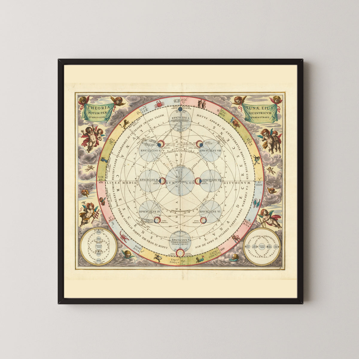 Andreas Cellarius — The Theory of the Moon (Plate 18) | Celestial Map Print