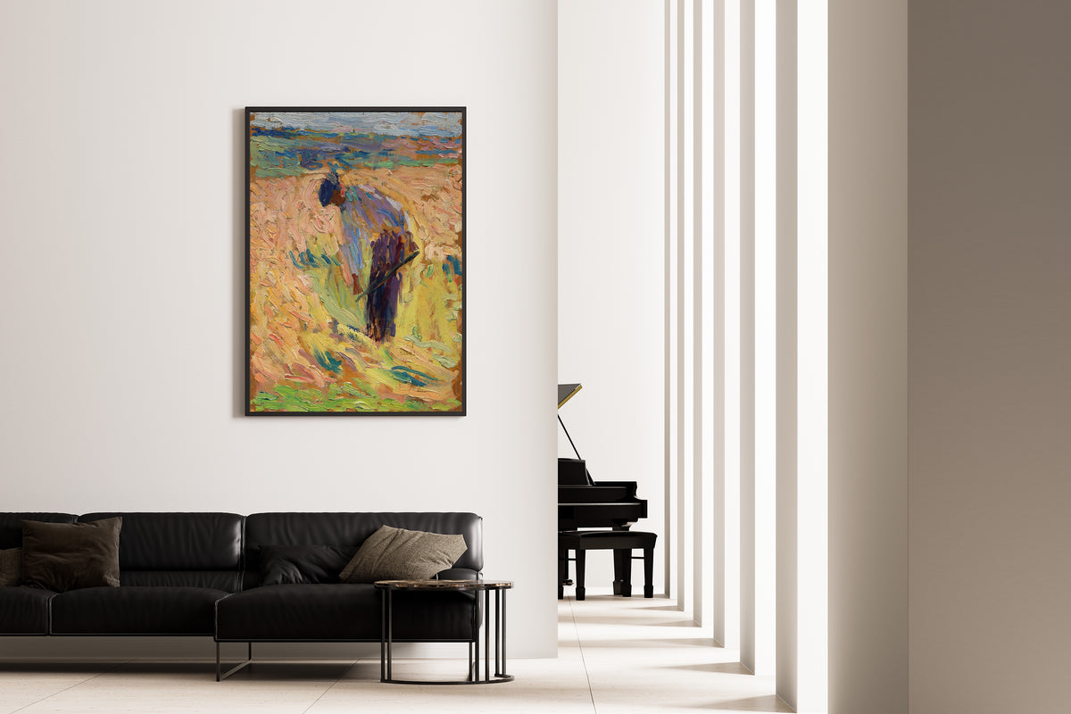 Henri Martin — Étude pour La Moisson (Standing Harvester) | Pointillist Portrait Print