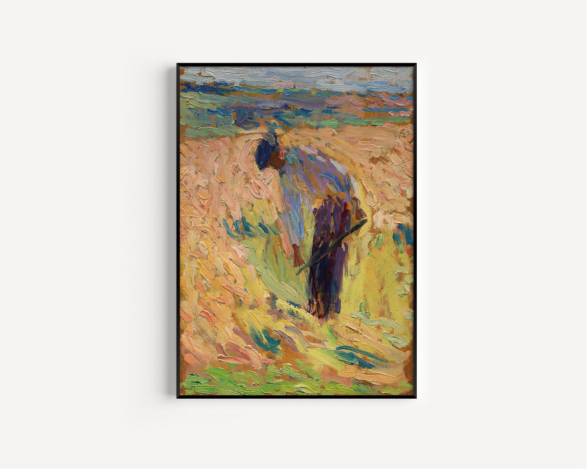 Henri Martin — Étude pour La Moisson (Standing Harvester) | Pointillist Portrait Print