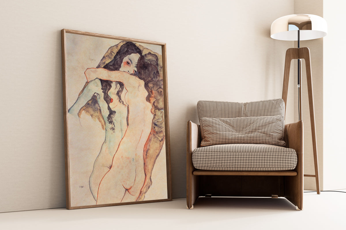 Egon Schiele — Two Embracing Women | Fine Art Print