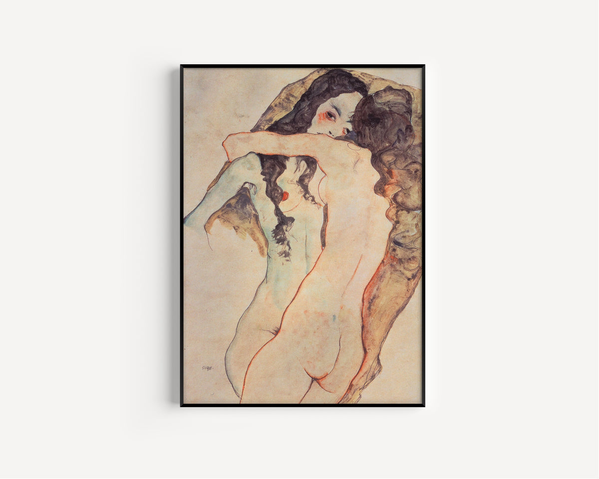 Egon Schiele — Two Embracing Women | Fine Art Print