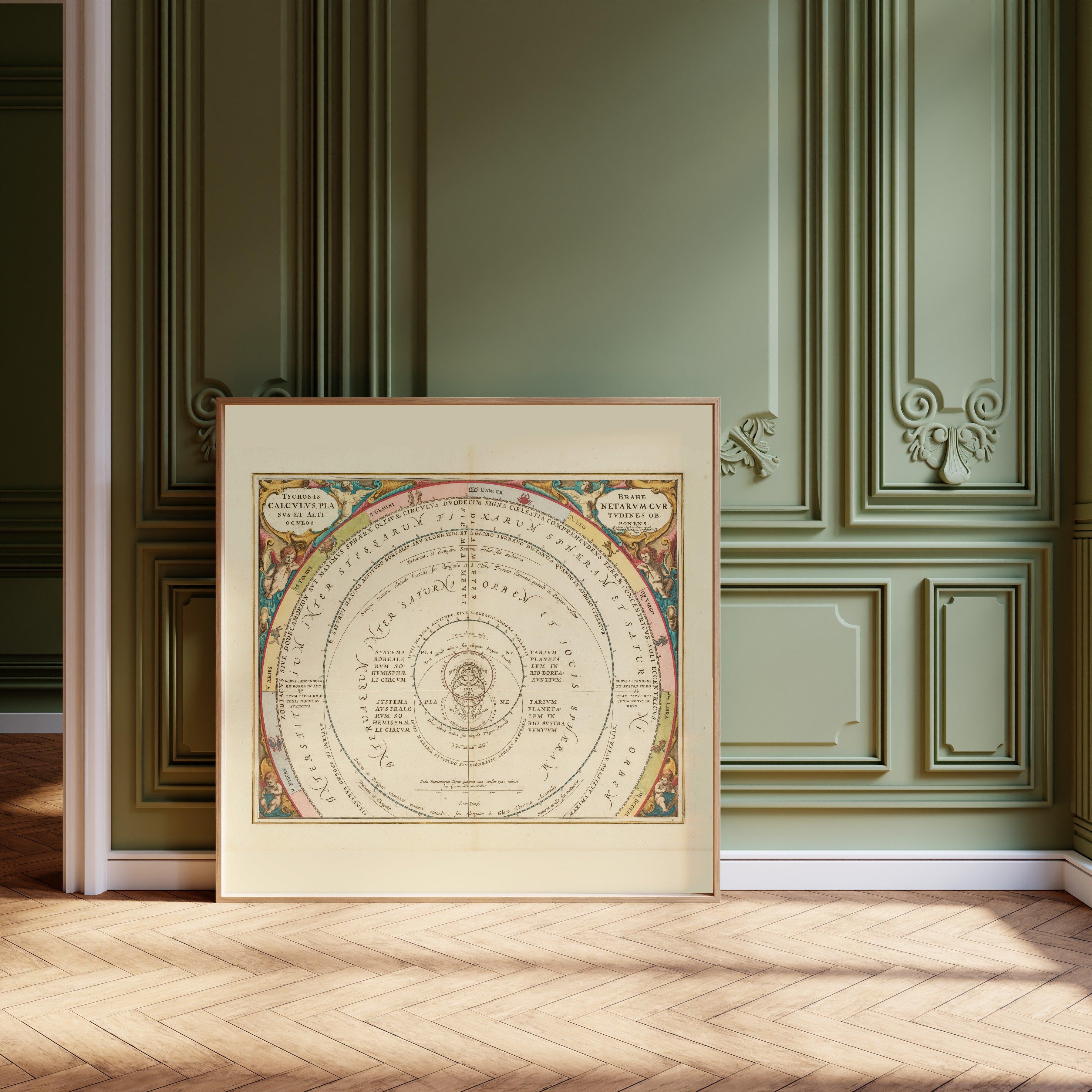 Andreas Cellarius — Tycho Brahe's Calculation of the Planetary Courses (Plate 9) | Celestial Map Print