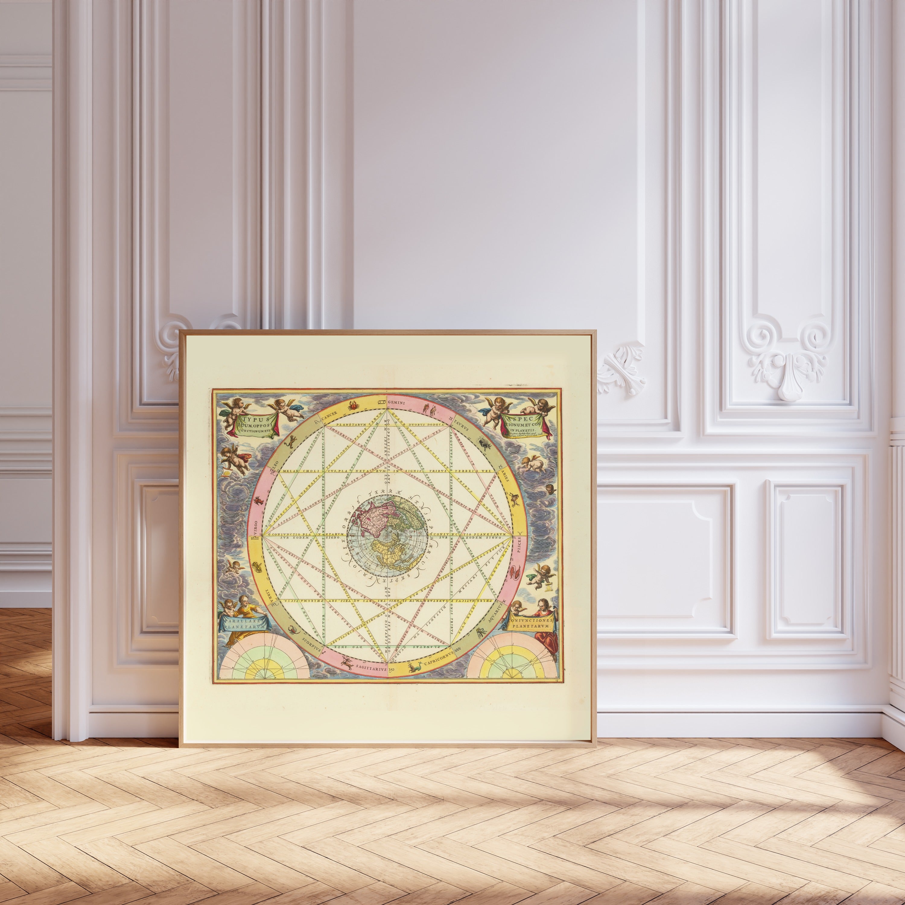 Andreas Cellarius — The Aspects, Oppositions and Conjunctions of the Planets (Plate 15) | Celestial Map Print