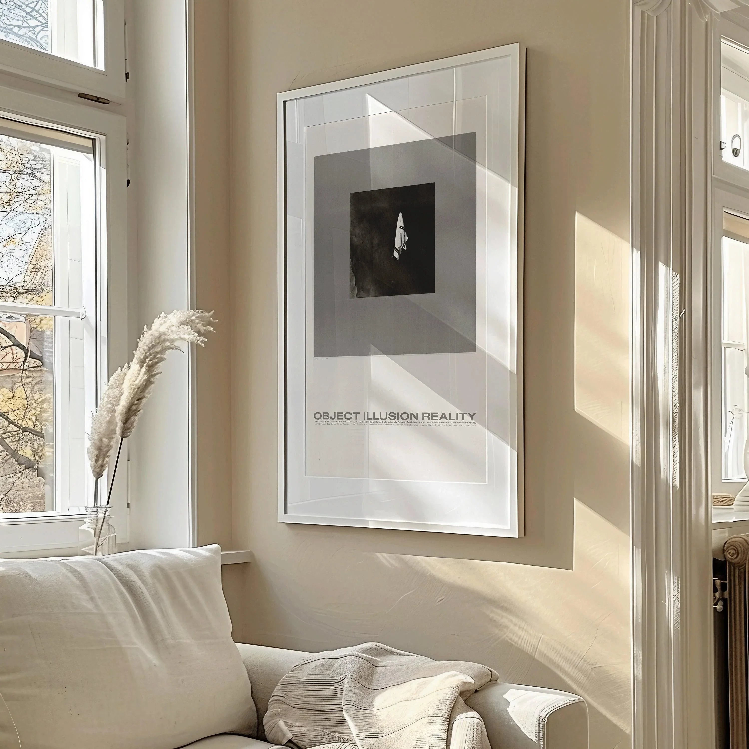 USIA Poster - Object Illusion Reality PRINT | Monochrome Vintage Narrow Vertical Midcentury Modern Art (available framed) 2x1 - 9ArtPrints