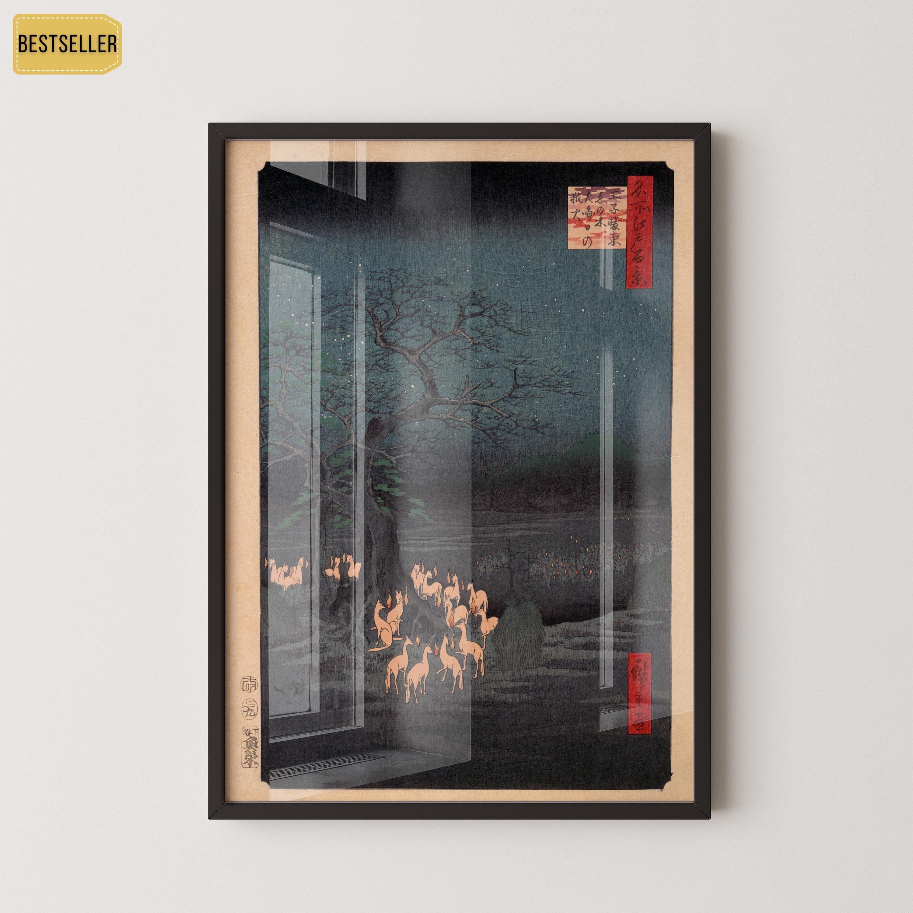 Utagawa Hiroshige - New Year's Eve Foxfire at the Hackberry Tree | PRINT | Japanese Vintage Art (available framed) - 9ArtPrints
