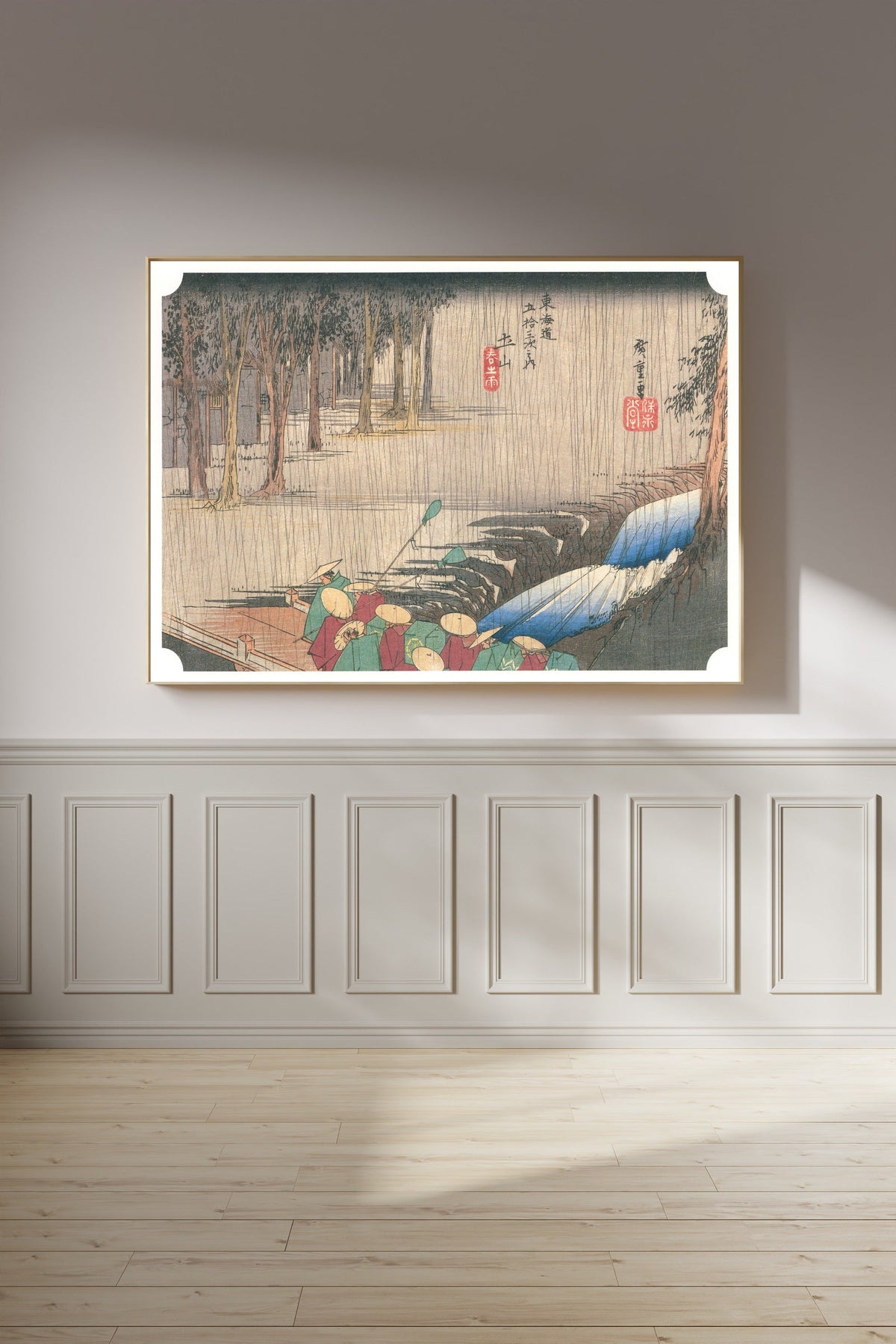 Utagawa Hiroshige — Tsuchiyama, Spring Rain | Japanese Woodblock Print (Ukiyo-e) - 9ArtPrints