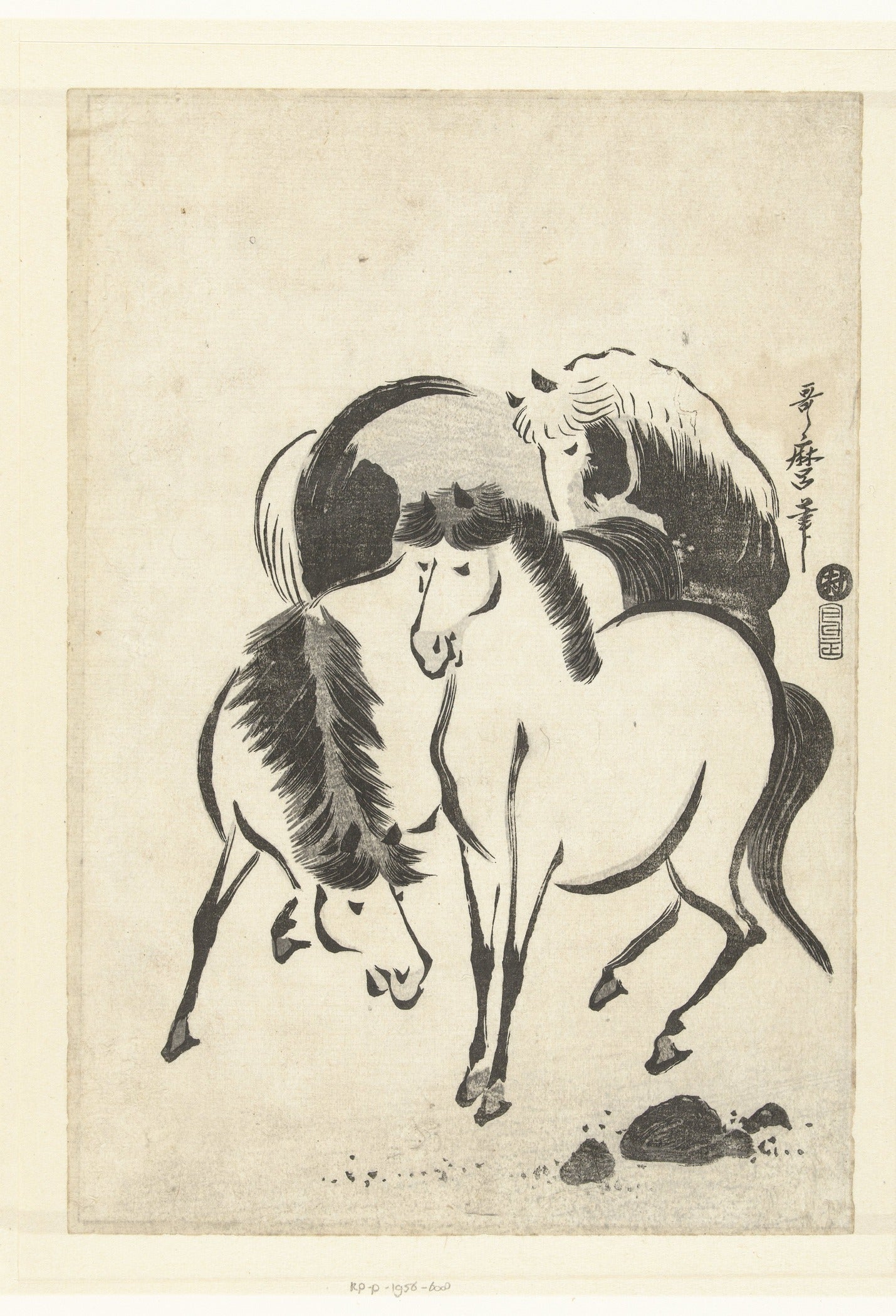 Utagawa Kitamaro — Three Horses | Ukiyo-e Print - 9ArtPrints