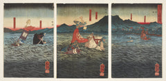 Utagawa Kuniyoshi — The Battle at Uji River | Japanese Woodblock Print (Ukiyo-e)