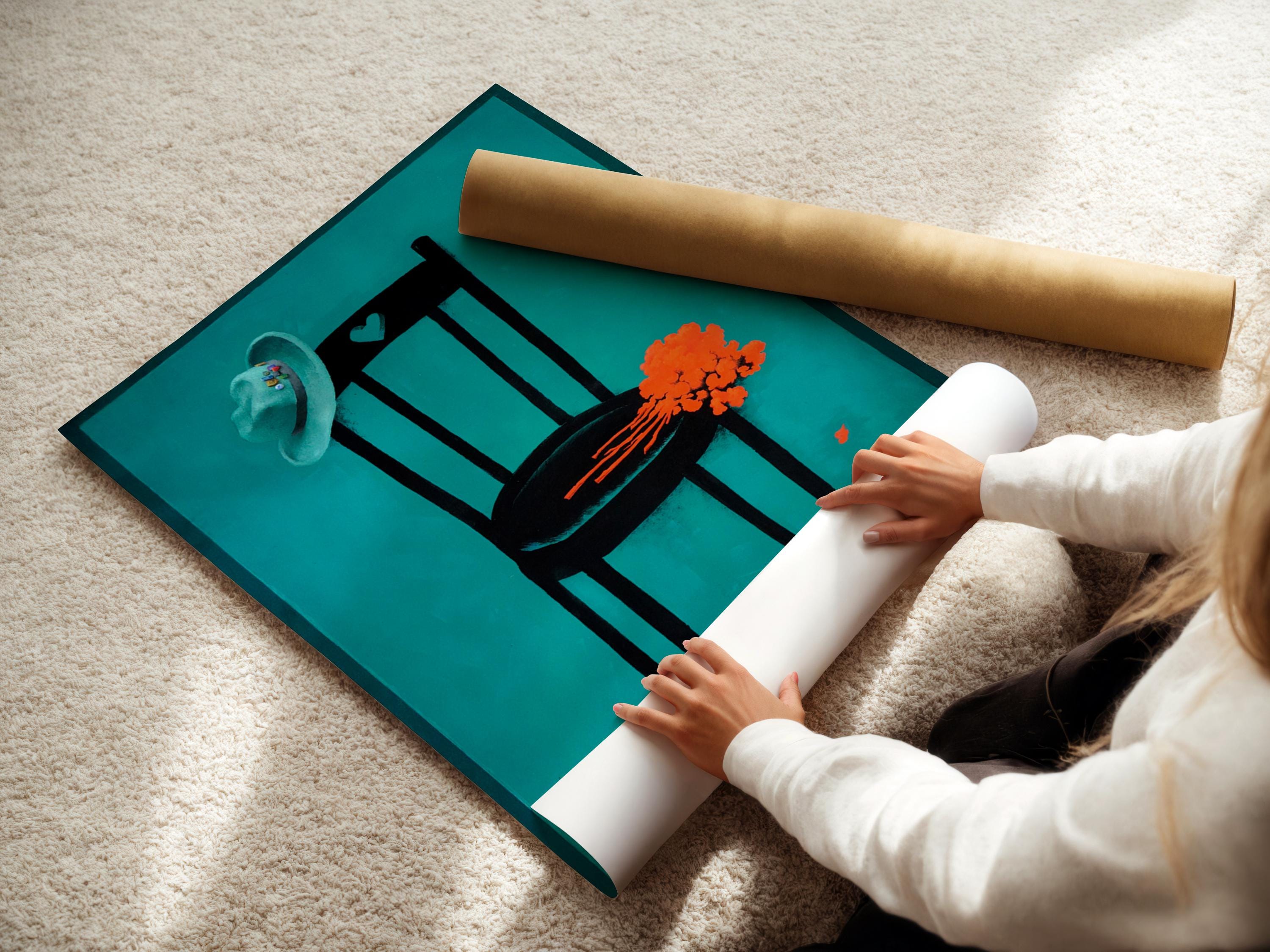 V. Strimaitis – Once One | Striking Teal Soviet Film Poster with Orange Highlight | Vintage Movie Print
