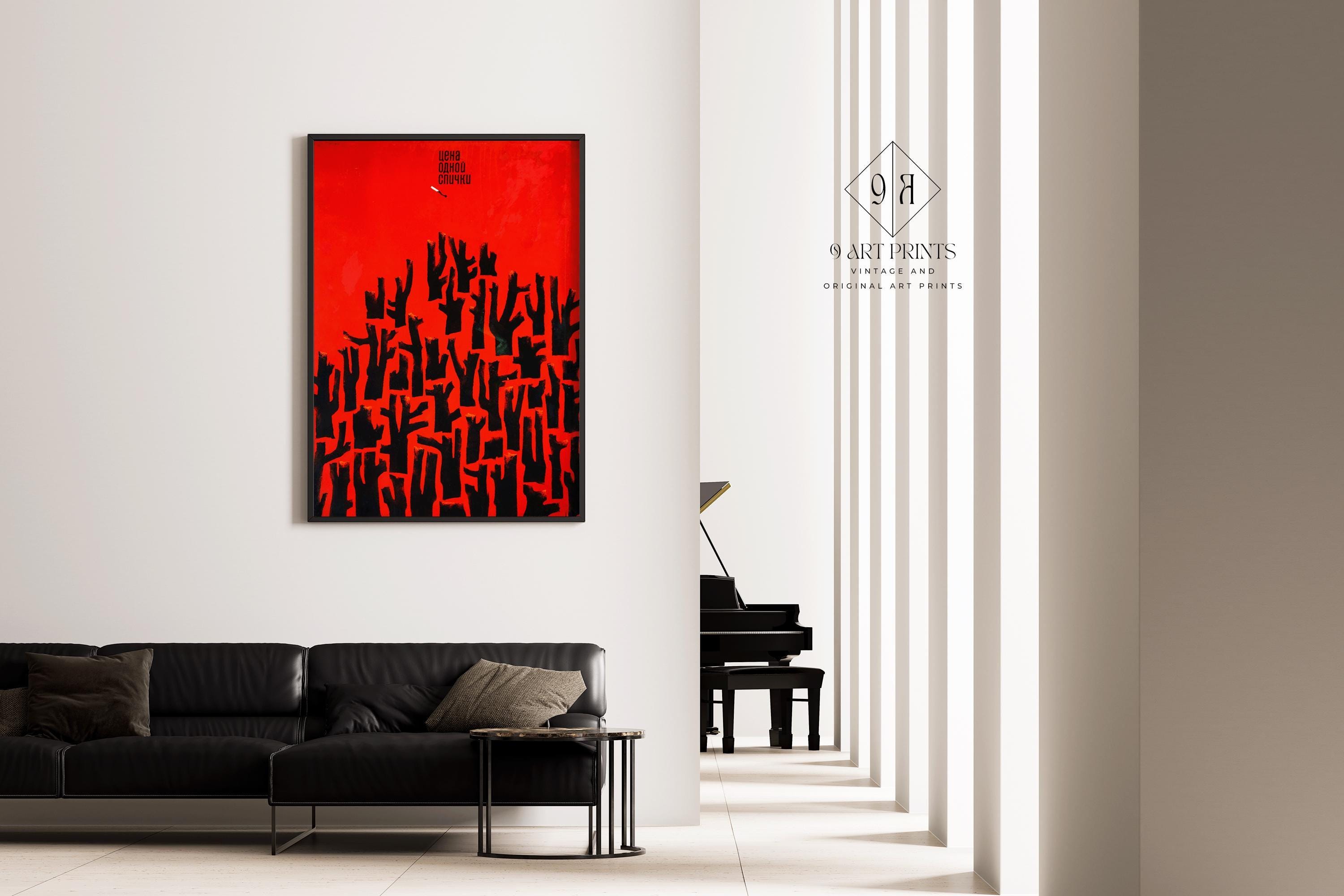 V. Strimaitis – The Price of One Match | Striking Red Soviet Poster | Vintage Communist Revolution Print