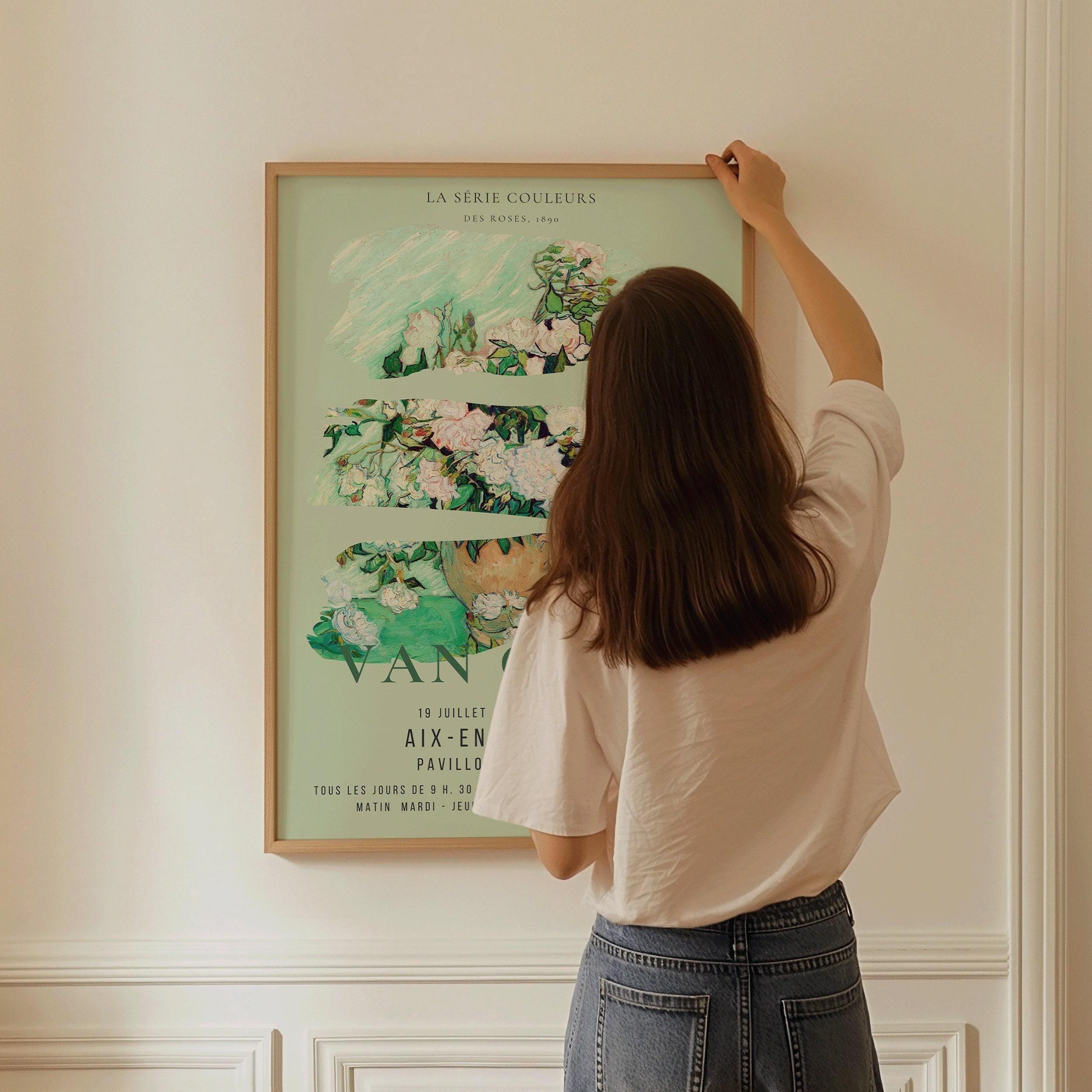 Van Gogh Roses Print: Mint Green Exhibition Poster, Fine Art Giclee - 9ArtPrints