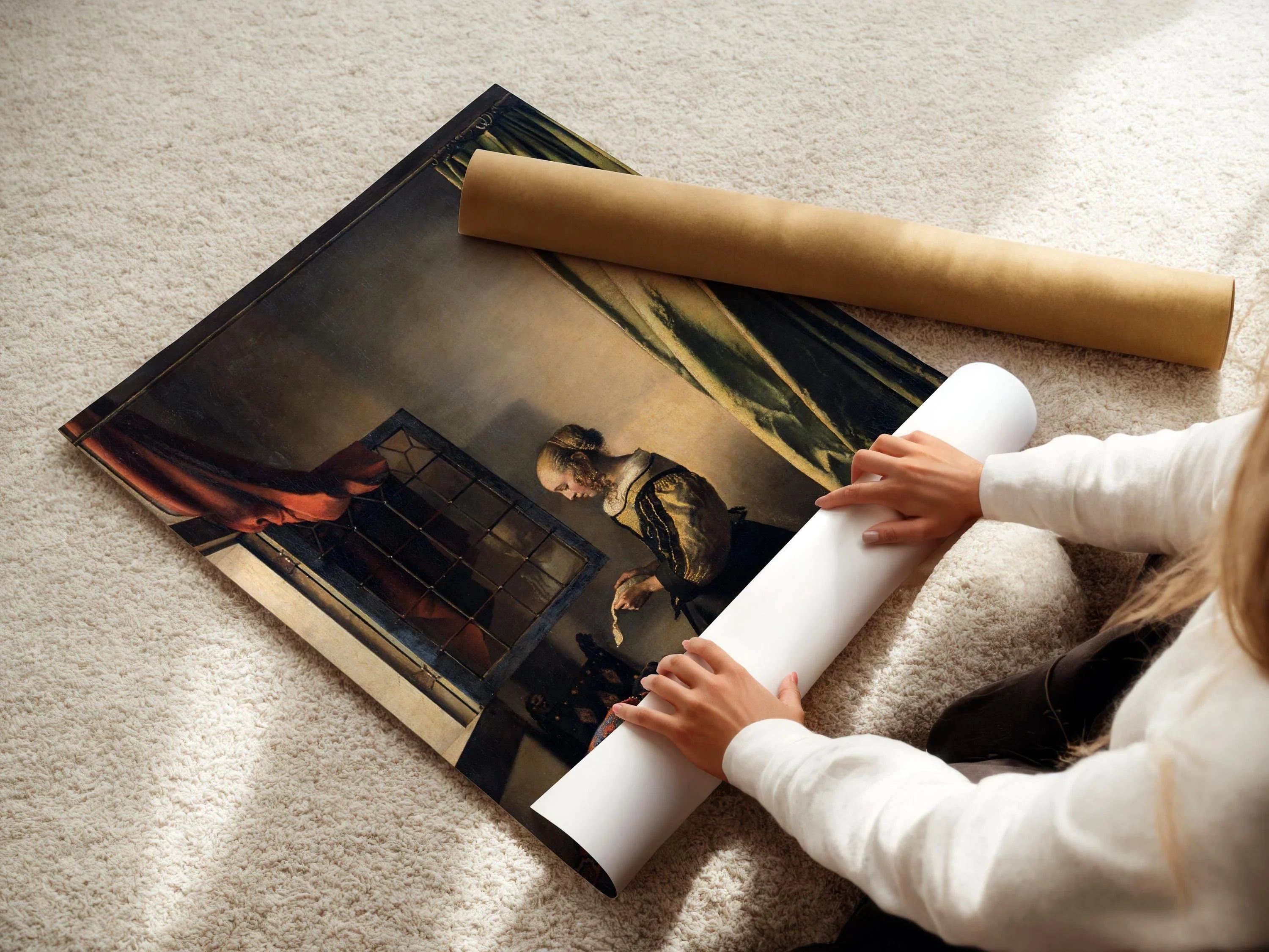 Vermeer Art Print: Young Woman Reading Letter at an Open Window - 9ArtPrints