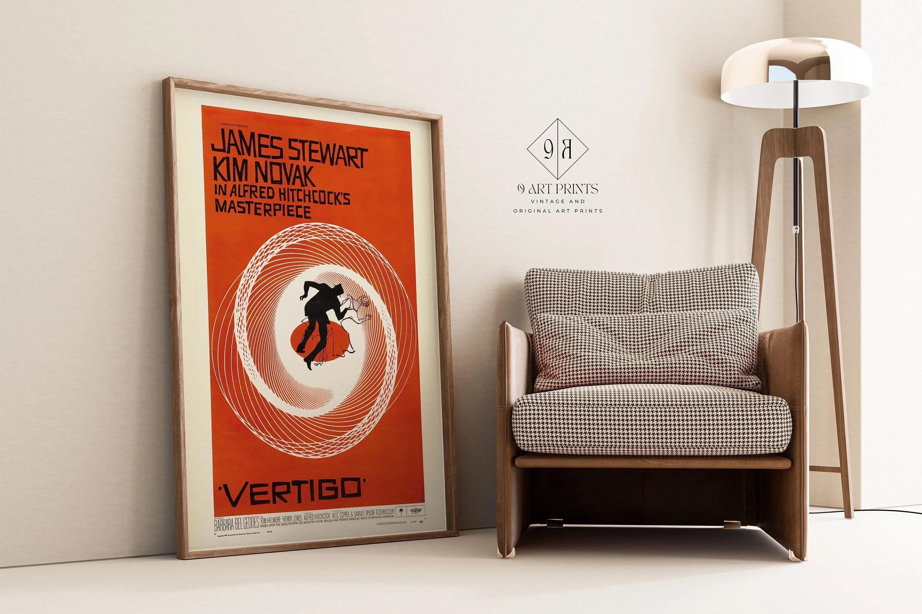 Vertigo Movie Poster: Saul Bass Minimalist Design, Hitchcock Film (Giclee Print) - 9ArtPrints