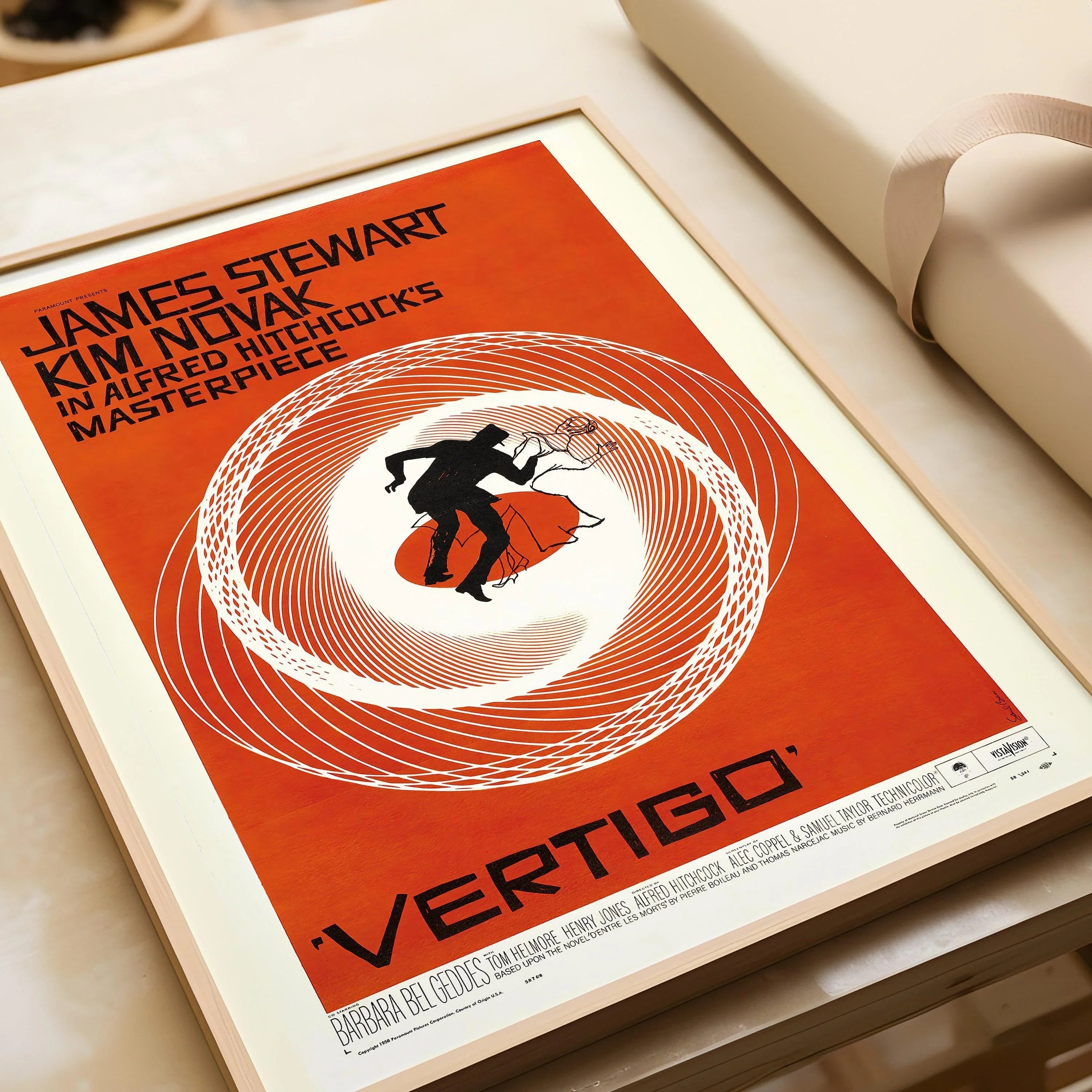 Vertigo Movie Poster: Saul Bass Minimalist Design, Hitchcock Film (Giclee Print) - 9ArtPrints