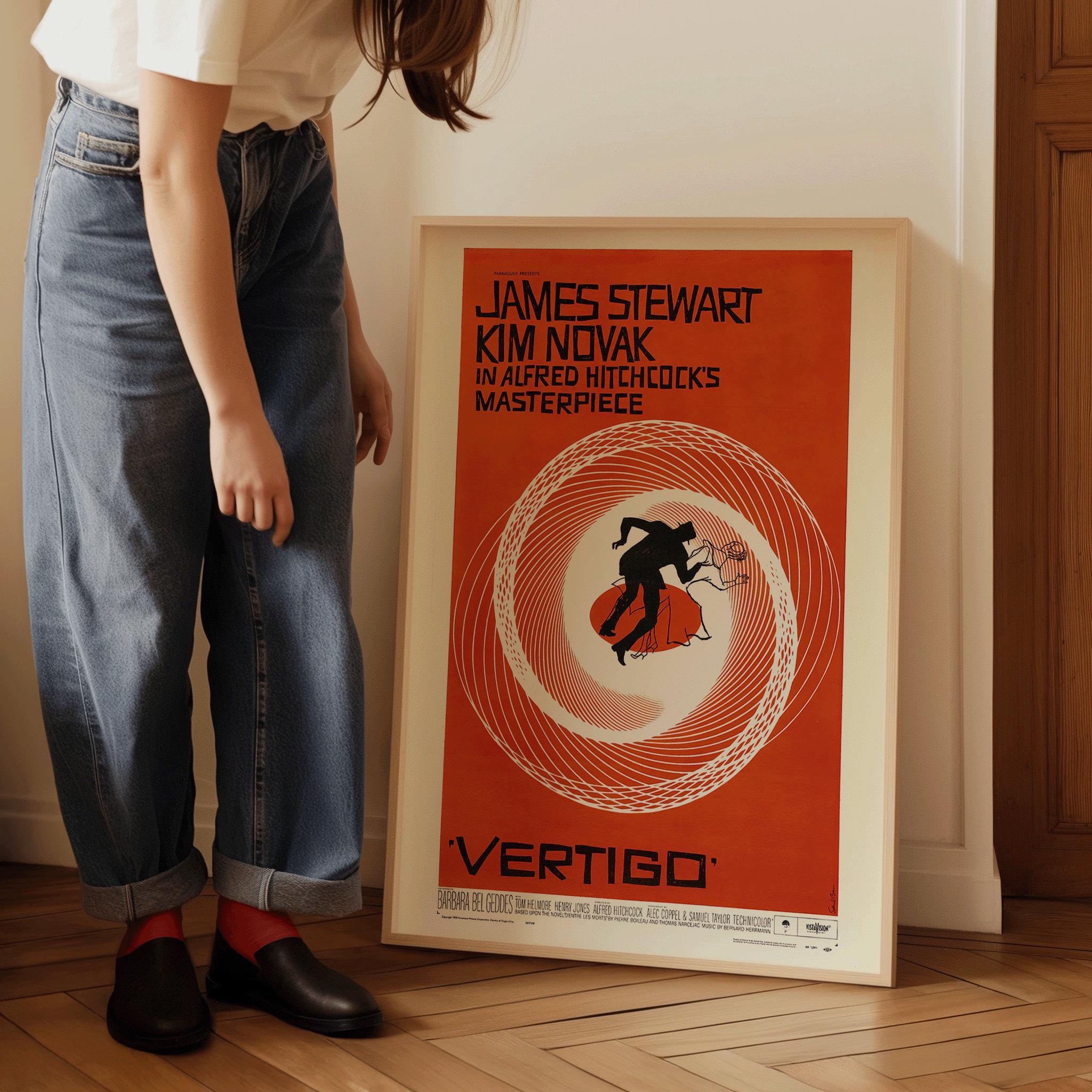 Vertigo Movie Poster: Saul Bass Minimalist Design, Hitchcock Film (Giclee Print) - 9ArtPrints