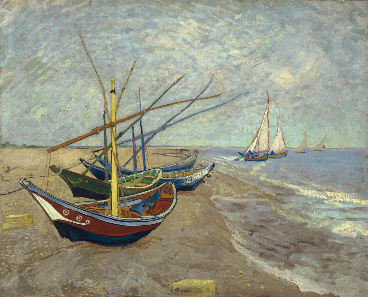 Vincent van Gogh — Fishing Boats on the Beach at Les Saintes-Maries-de-la-Mer | Fine Art Print - 9ArtPrints