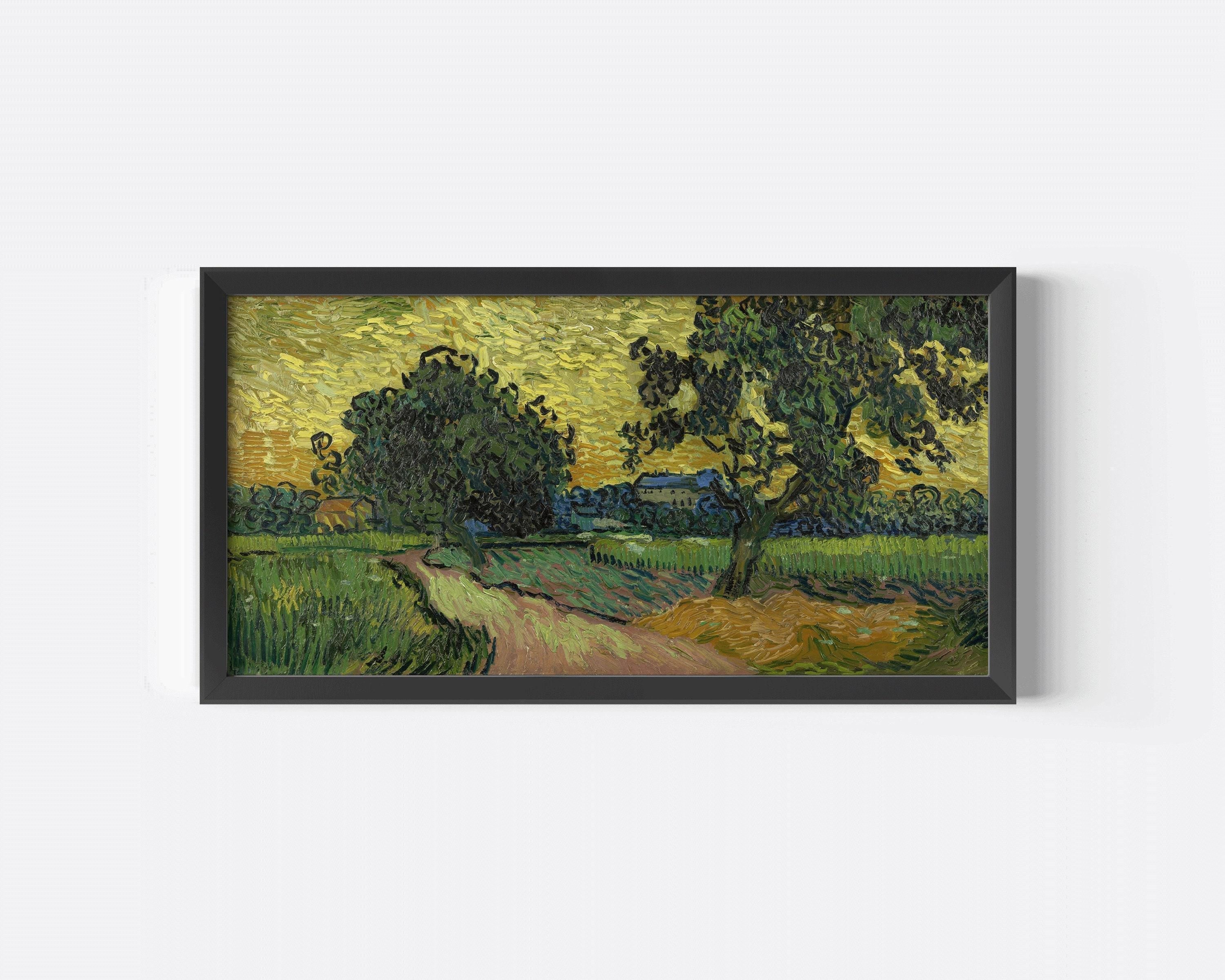 Vincent Van Gogh – Landscape at Twilight | Vintage Impressionist Wide Panoramic Art (available handframed or unframed) 2x1 - 9ArtPrints