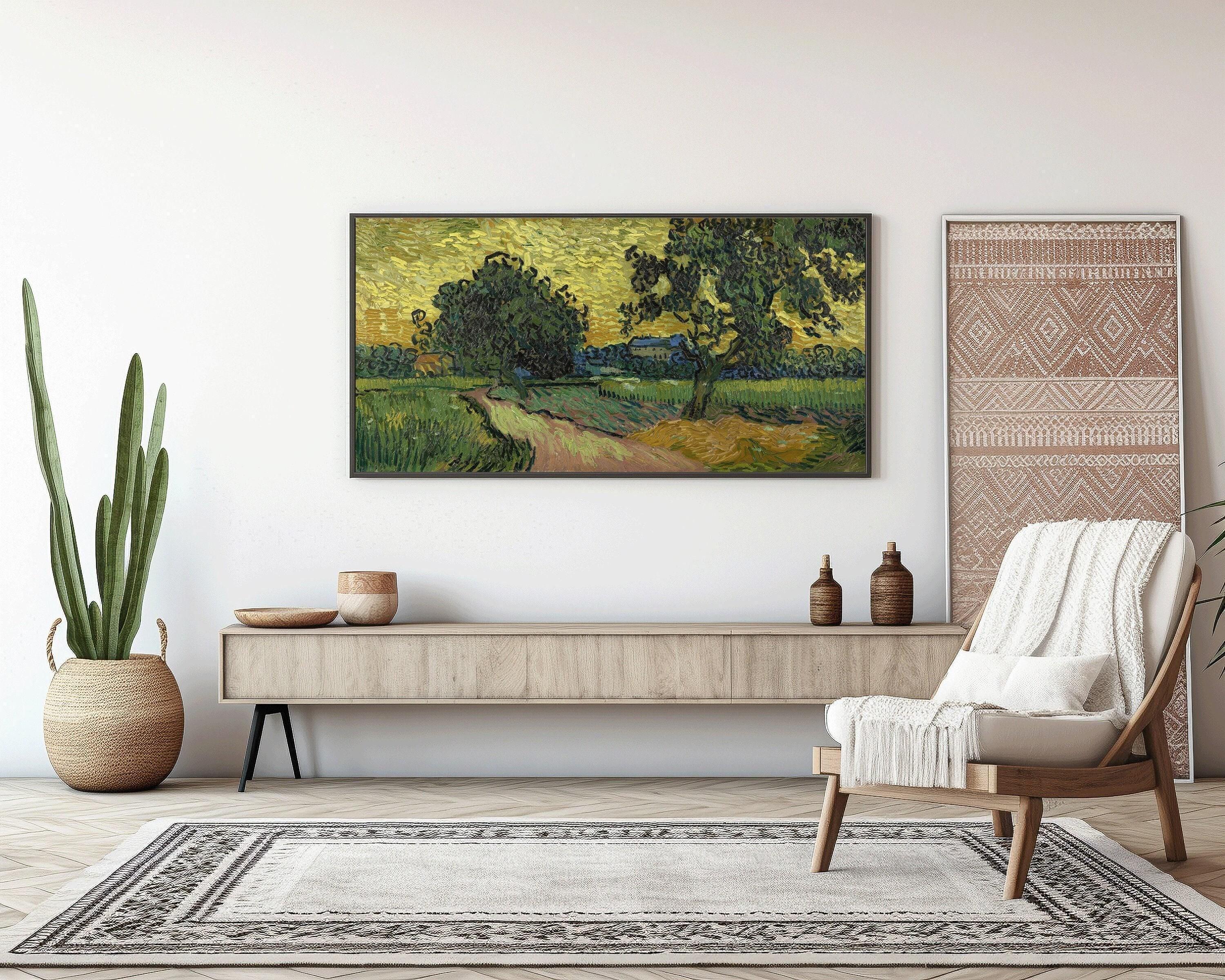 Vincent Van Gogh – Landscape at Twilight | Vintage Impressionist Wide Panoramic Art (available handframed or unframed) 2x1 - 9ArtPrints
