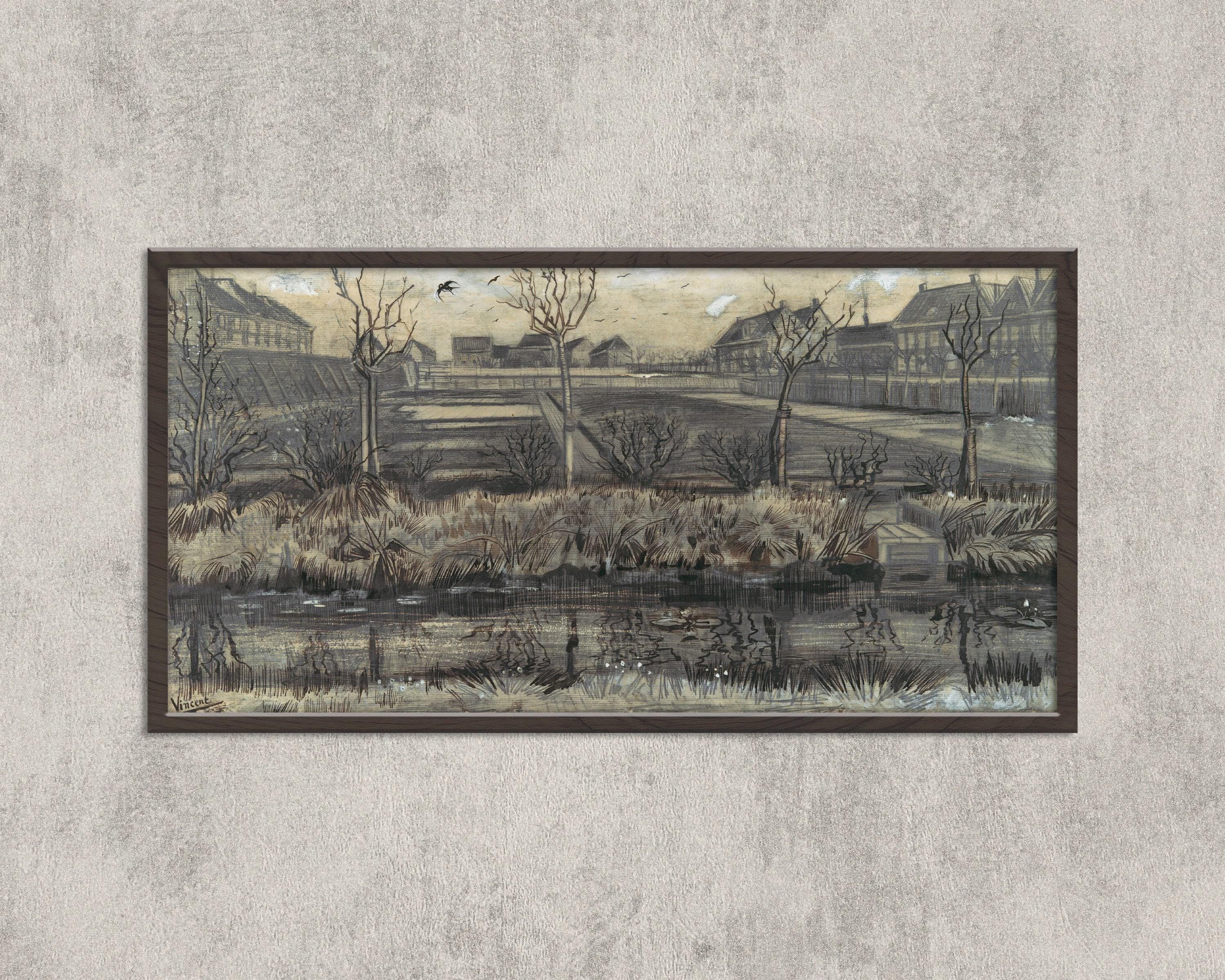 Vincent Van Gogh – Nursery on Schenkweg | Vintage Impressionist Wide Panoramic Art (available handframed or unframed) 2x1 - 9ArtPrints