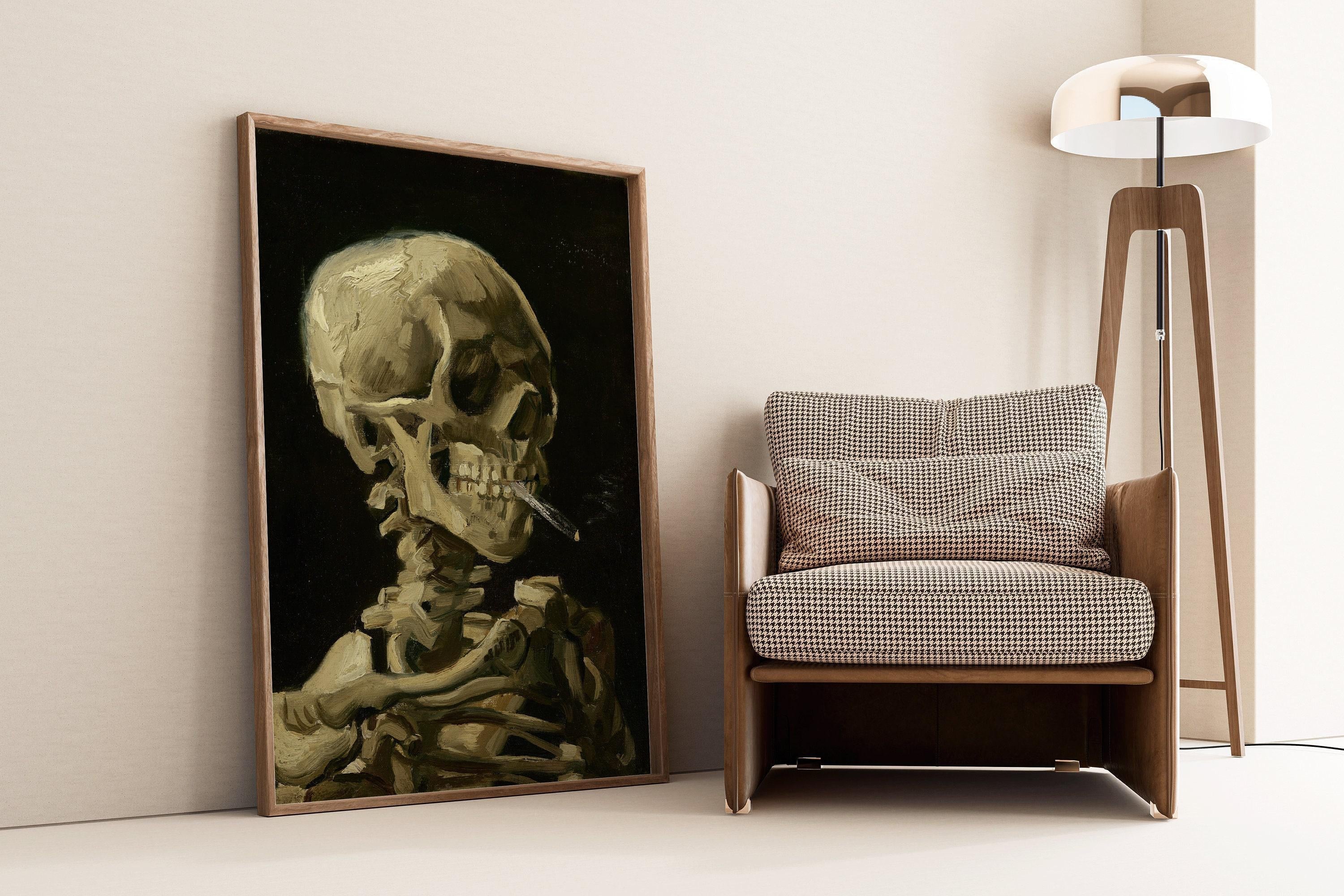Vincent Van Gogh - Skeleton with Burning Cigarette | Iconic Classic Impressionist Fine Art Print