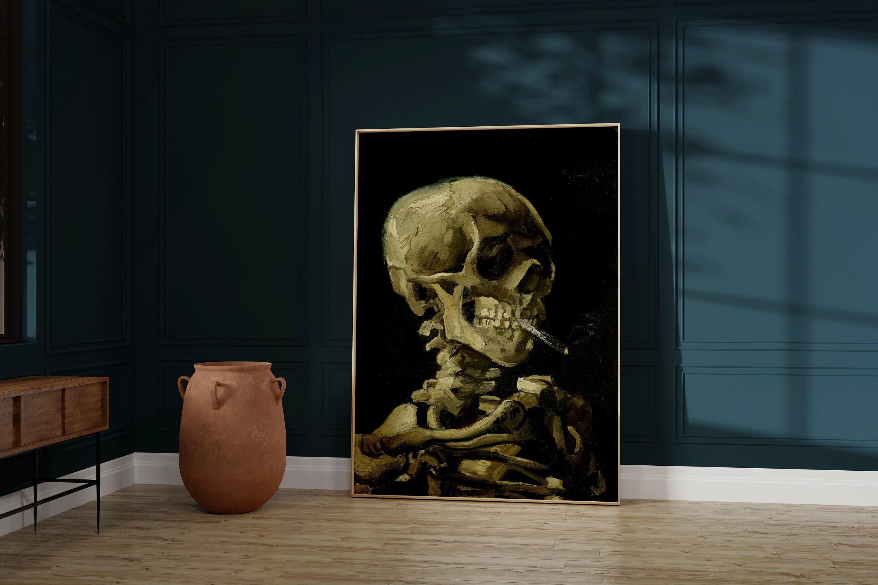 Vincent Van Gogh - Skeleton with Burning Cigarette | Iconic Classic Impressionist Fine Art Print