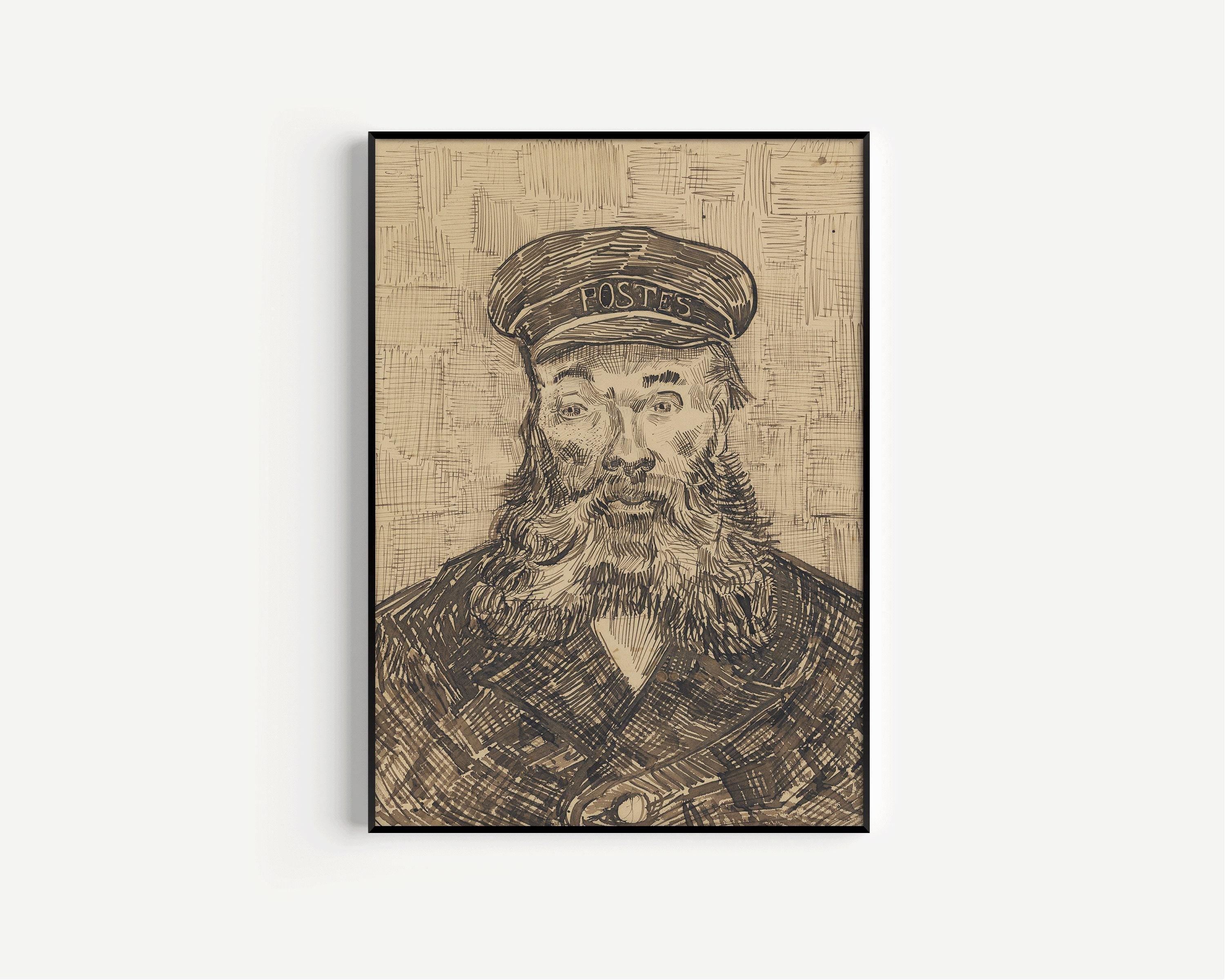 Vincent Van Gogh - The Postman | Iconic Classic Impressionist Sketch Fine Art Print
