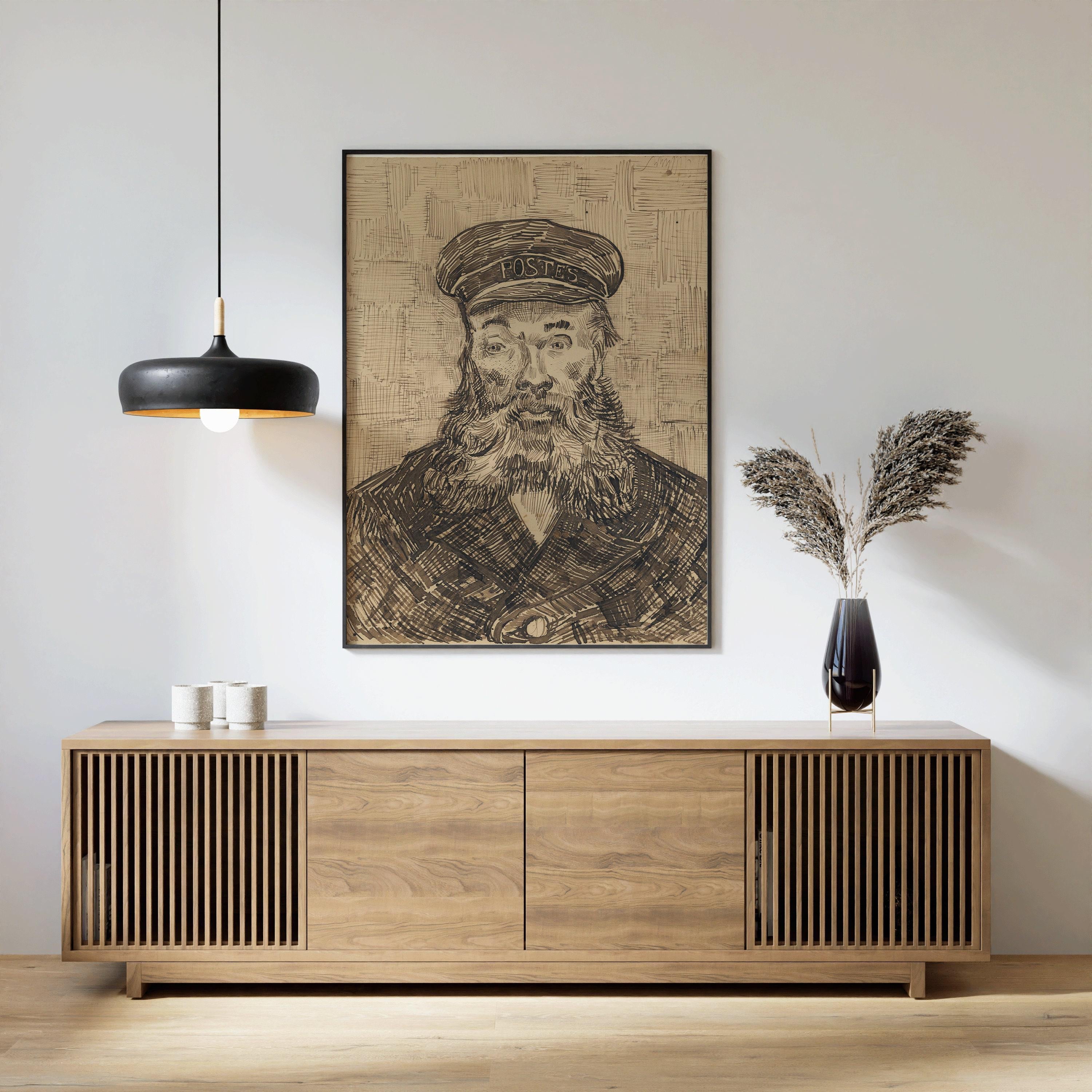 Vincent Van Gogh - The Postman | Iconic Classic Impressionist Sketch Fine Art Print