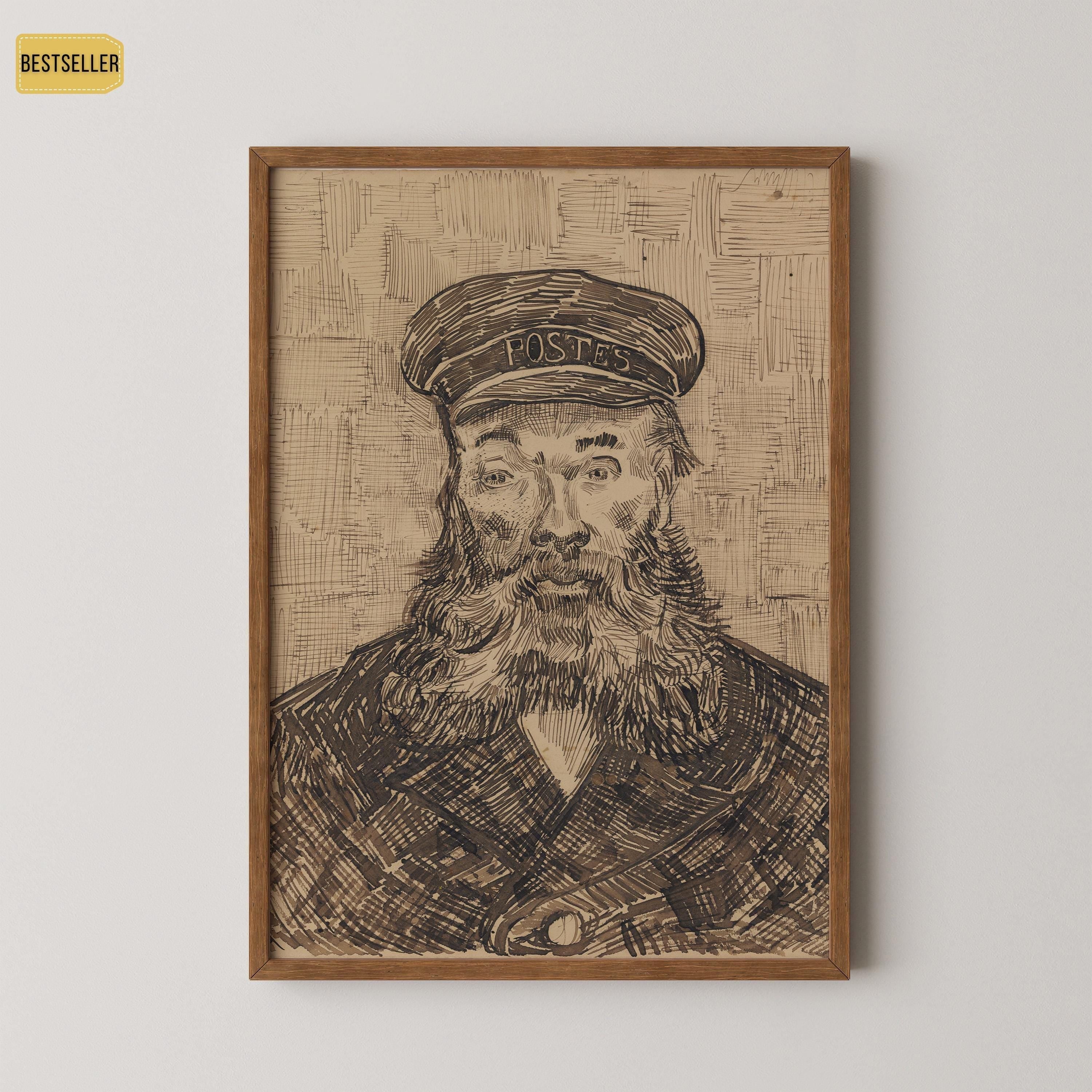Vincent Van Gogh - The Postman | Iconic Classic Impressionist Sketch Fine Art Print