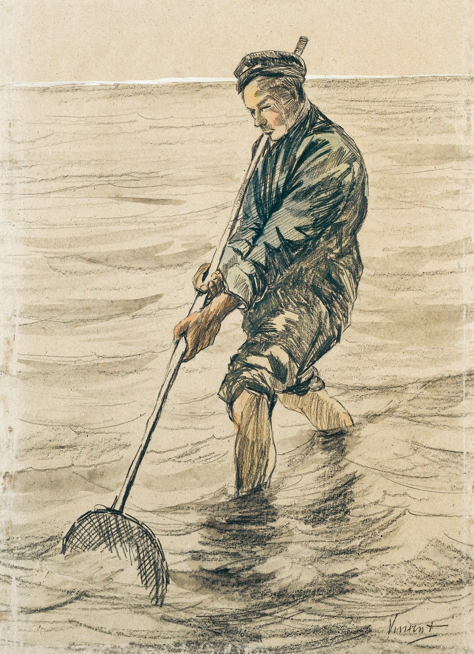Vincent van Gogh — The Shell Fisherman | Sketch Fine Art Print - 9ArtPrints