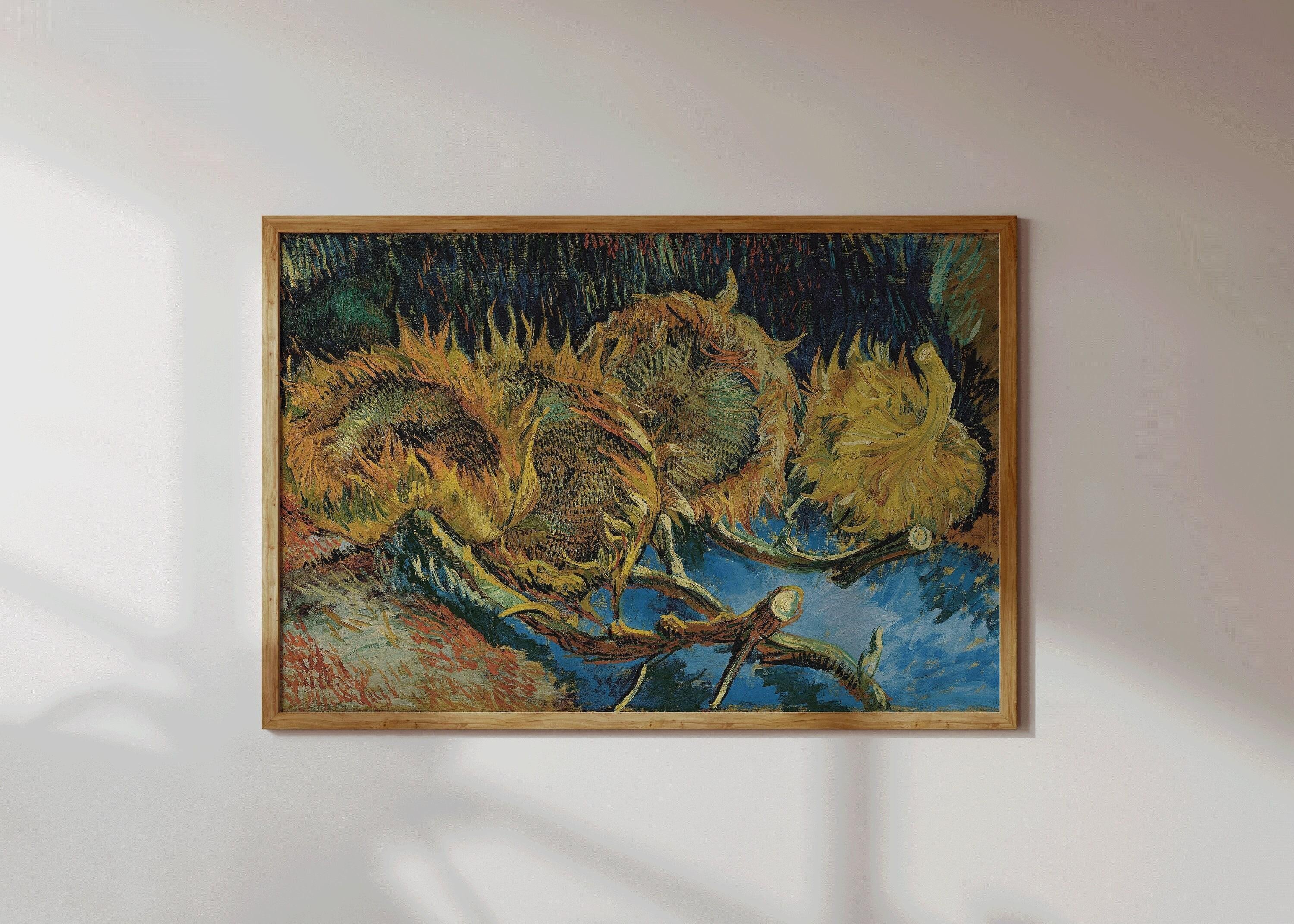 Vincent Van Gogh - Three Sunflowers Gone to Seed | Iconic Classic Impressionist Fine Art Print (available handframed or unframed) - 9ArtPrints