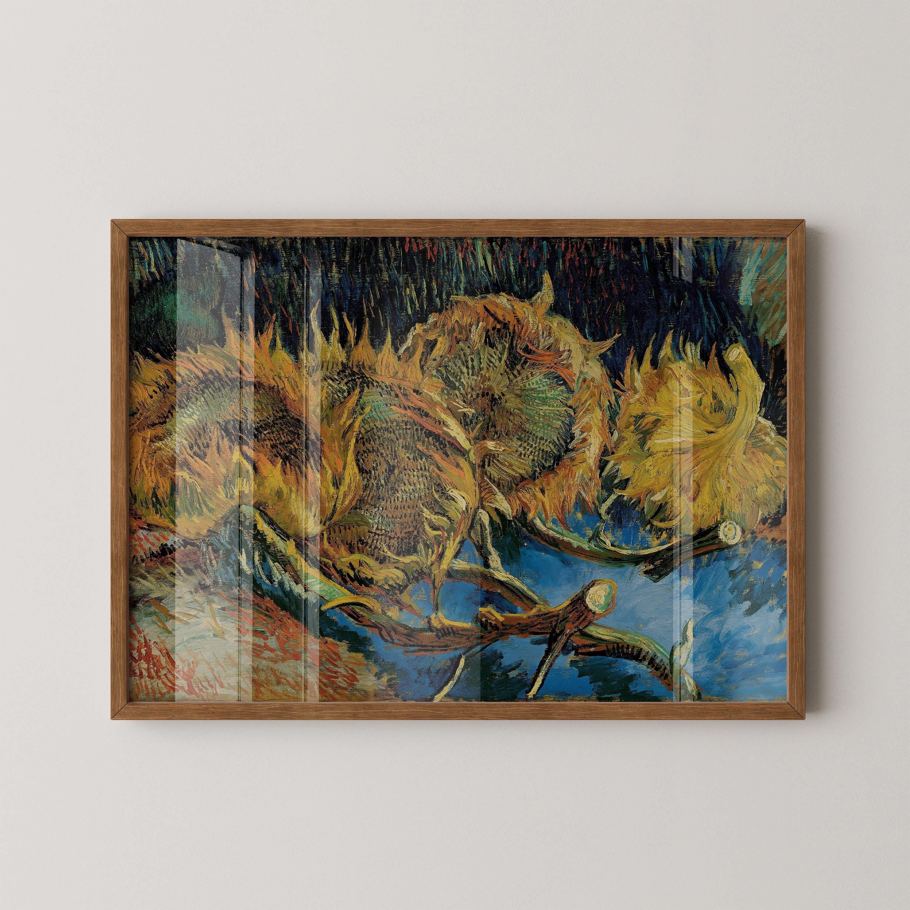 Vincent Van Gogh - Three Sunflowers Gone to Seed | Iconic Classic Impressionist Fine Art Print (available handframed or unframed) - 9ArtPrints