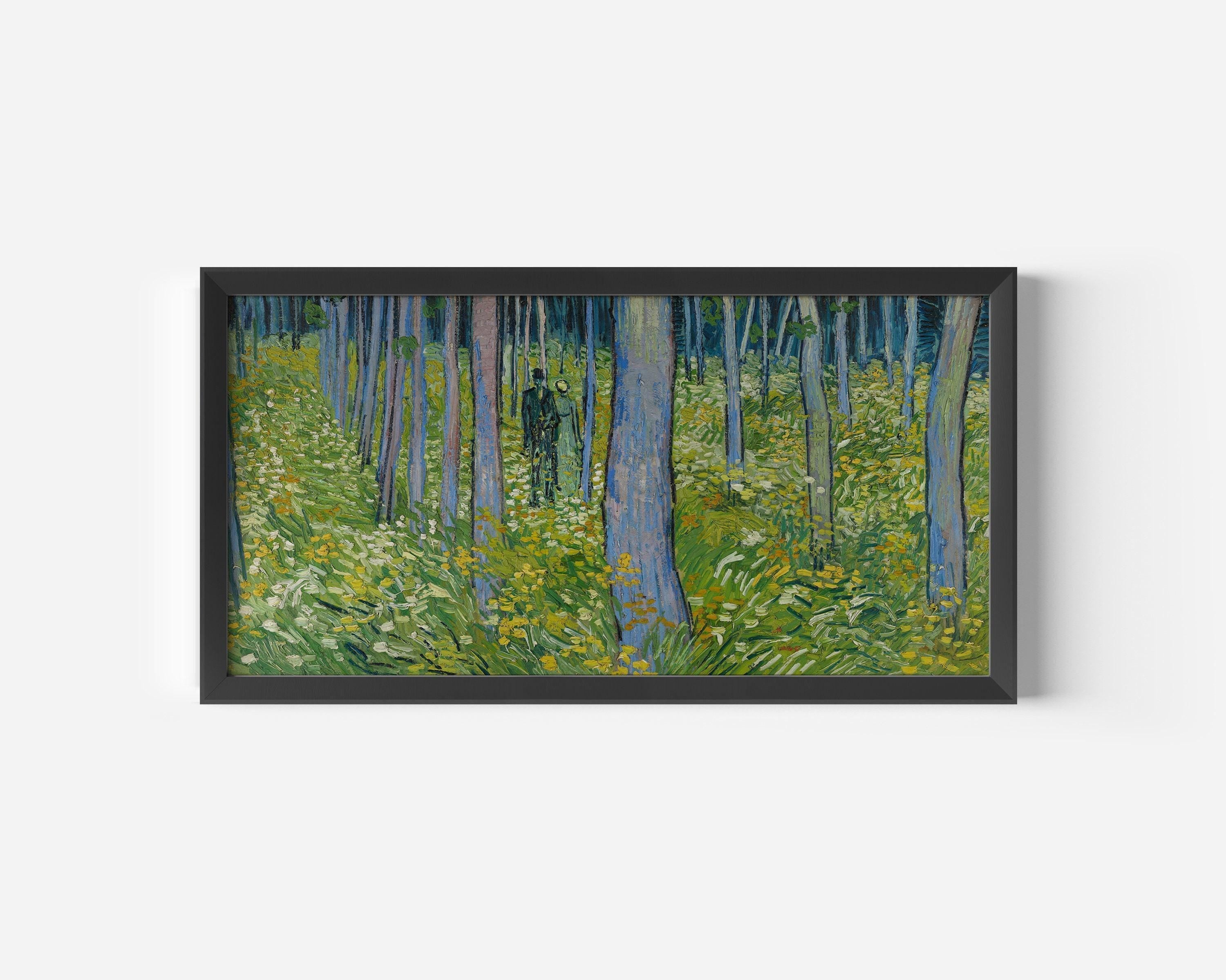 Vincent Van Gogh – Undergrowth with Two Figures | Vintage Impressionist Wide Panoramic Art (available handframed or unframed) 2x1 - 9ArtPrints